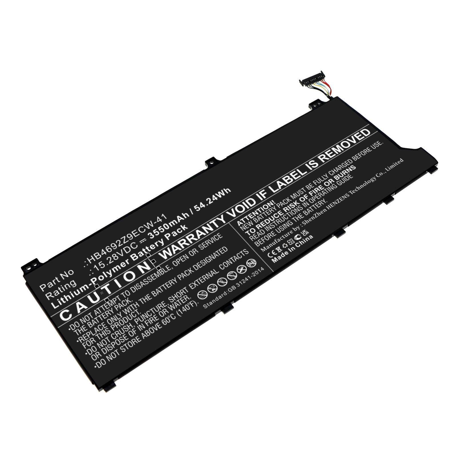 Synergy Digital Laptop Battery, Compatible with Huawei HB4692Z9ECW-41 Laptop Battery (Li-Pol, 15.28V, 3550mAh)