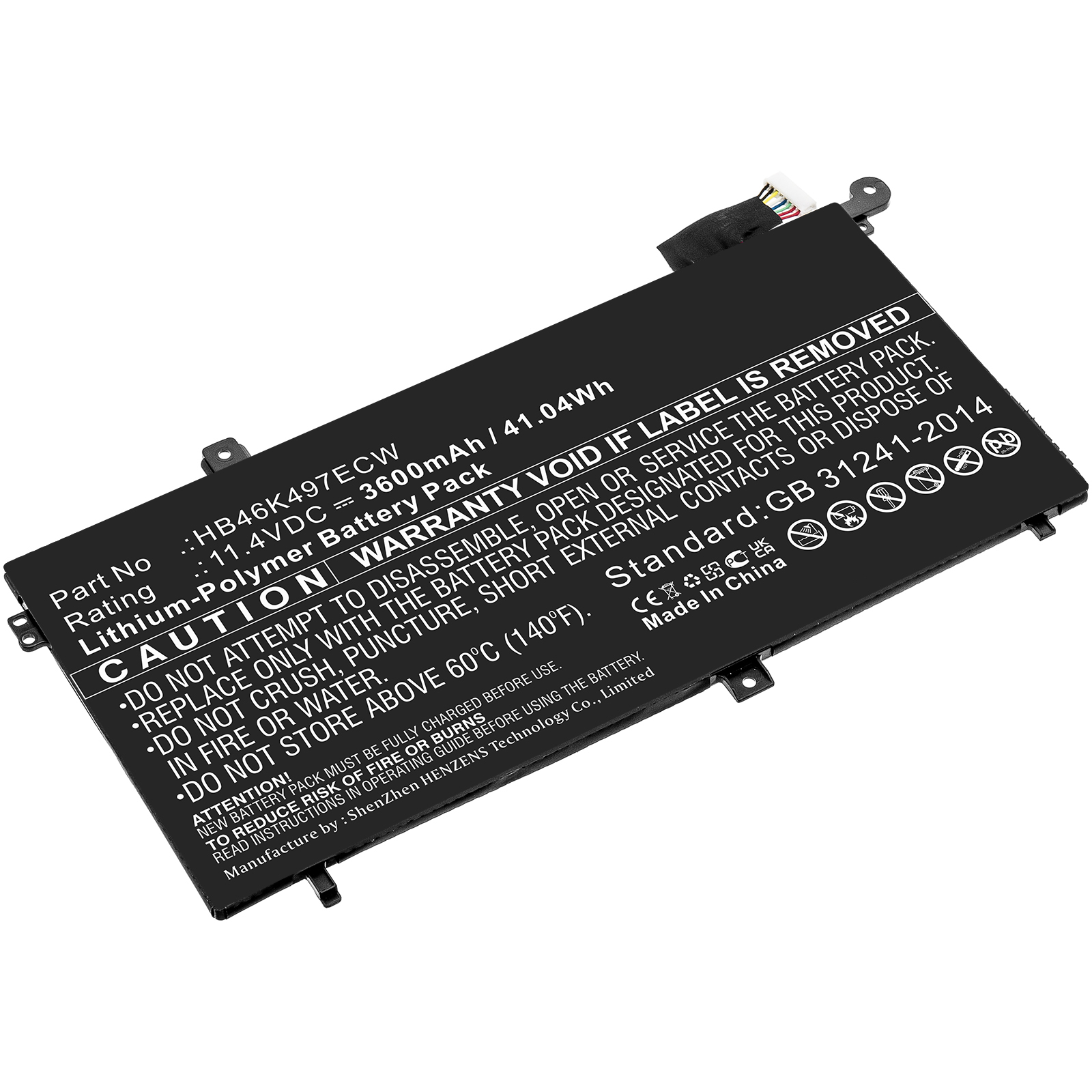 Synergy Digital Laptop Battery, Compatible with Huawei HB46K497ECW Laptop Battery (Li-Pol, 11.4V, 3600mAh)