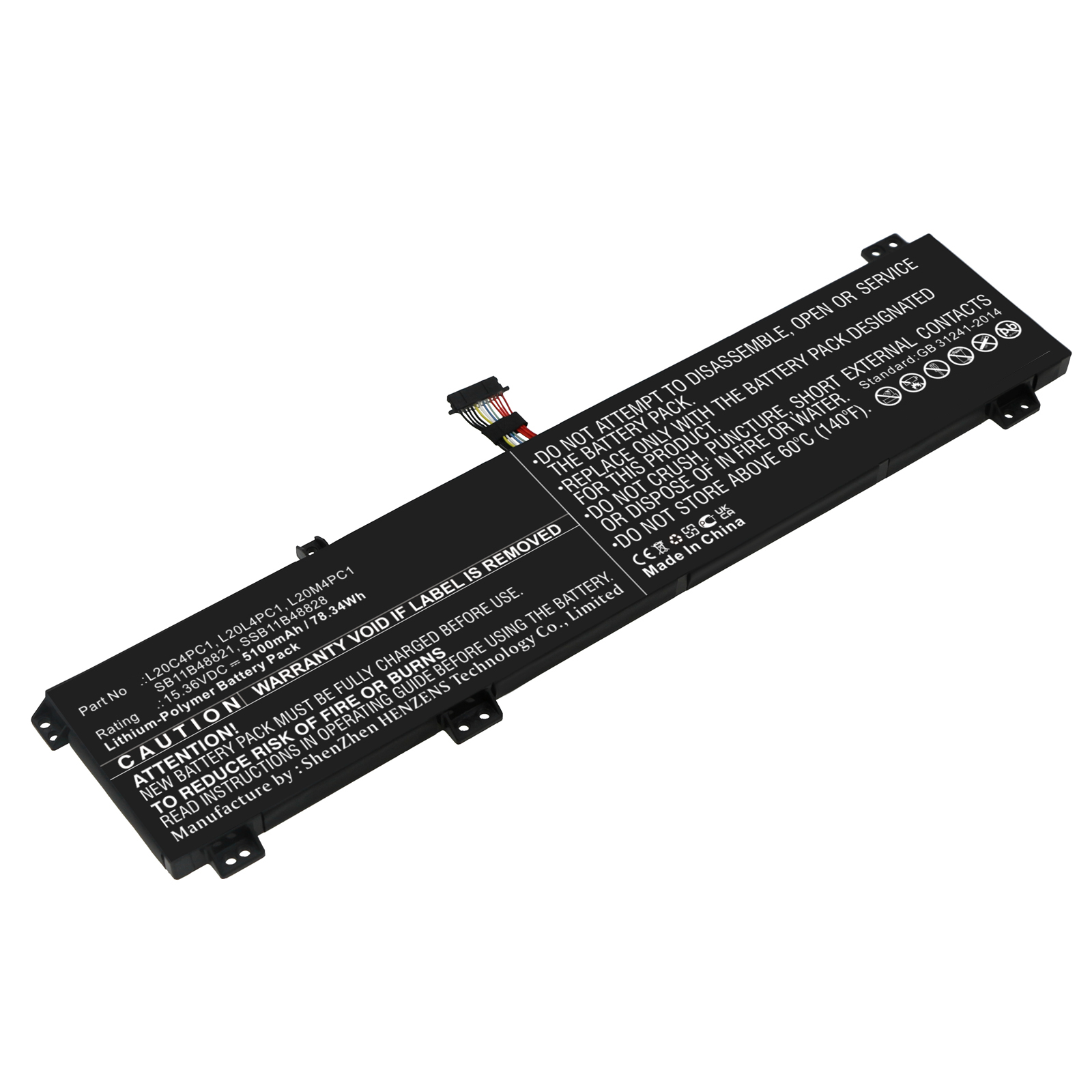 Synergy Digital Laptop Battery, Compatible with Lenovo L20C4PC1 Laptop Battery (Li-Pol, 15.36V, 5100mAh)