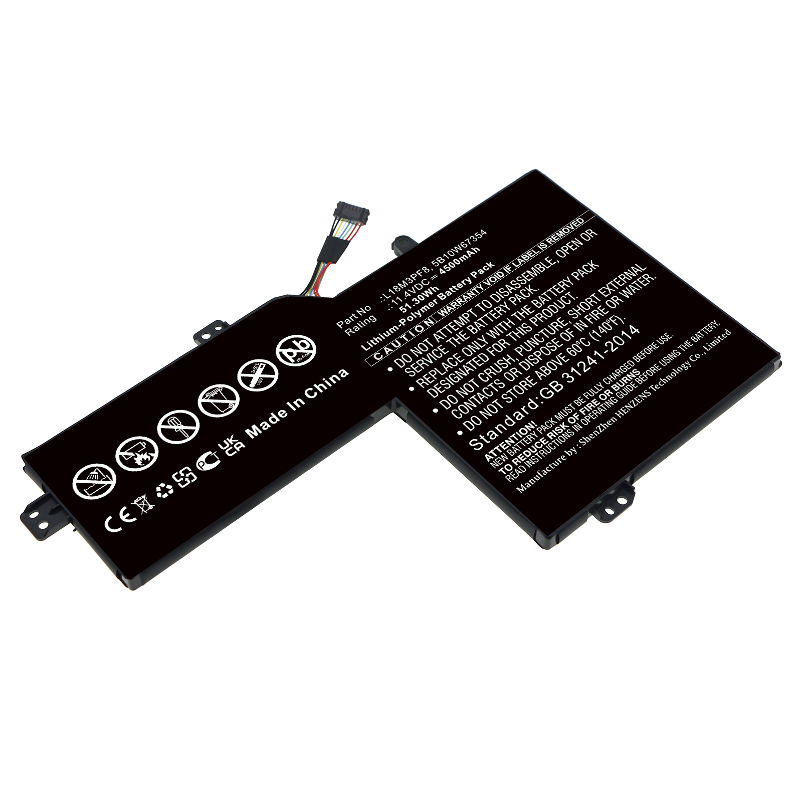 Synergy Digital Laptop Battery, Compatible with Lenovo  L18M3PF8 Laptop Battery (Li-Pol, 11.4V, 4500mAh)