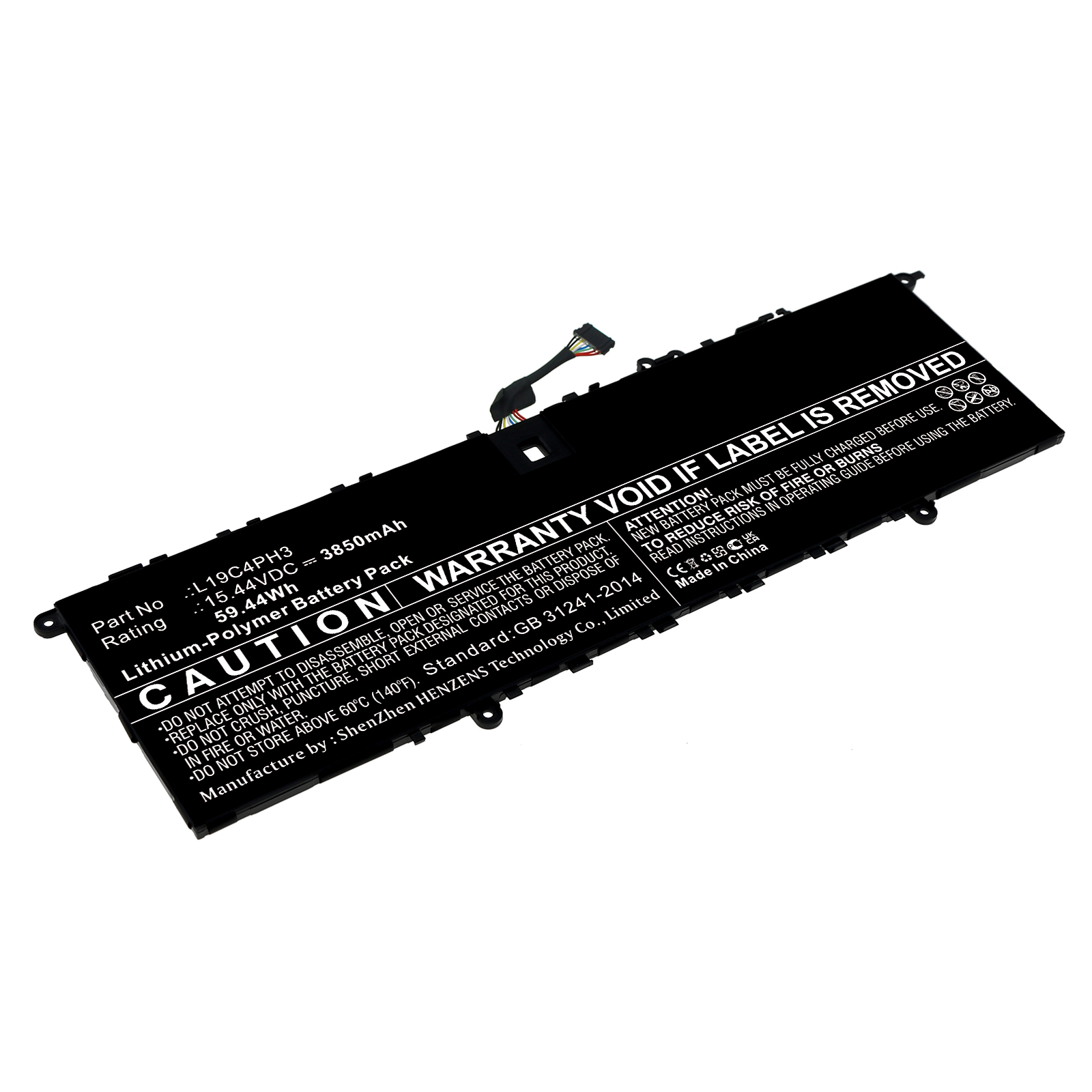 Synergy Digital Laptop Battery, Compatible with Lenovo L19C4PH3 Laptop Battery (Li-Pol, 15.44V, 3850mAh)