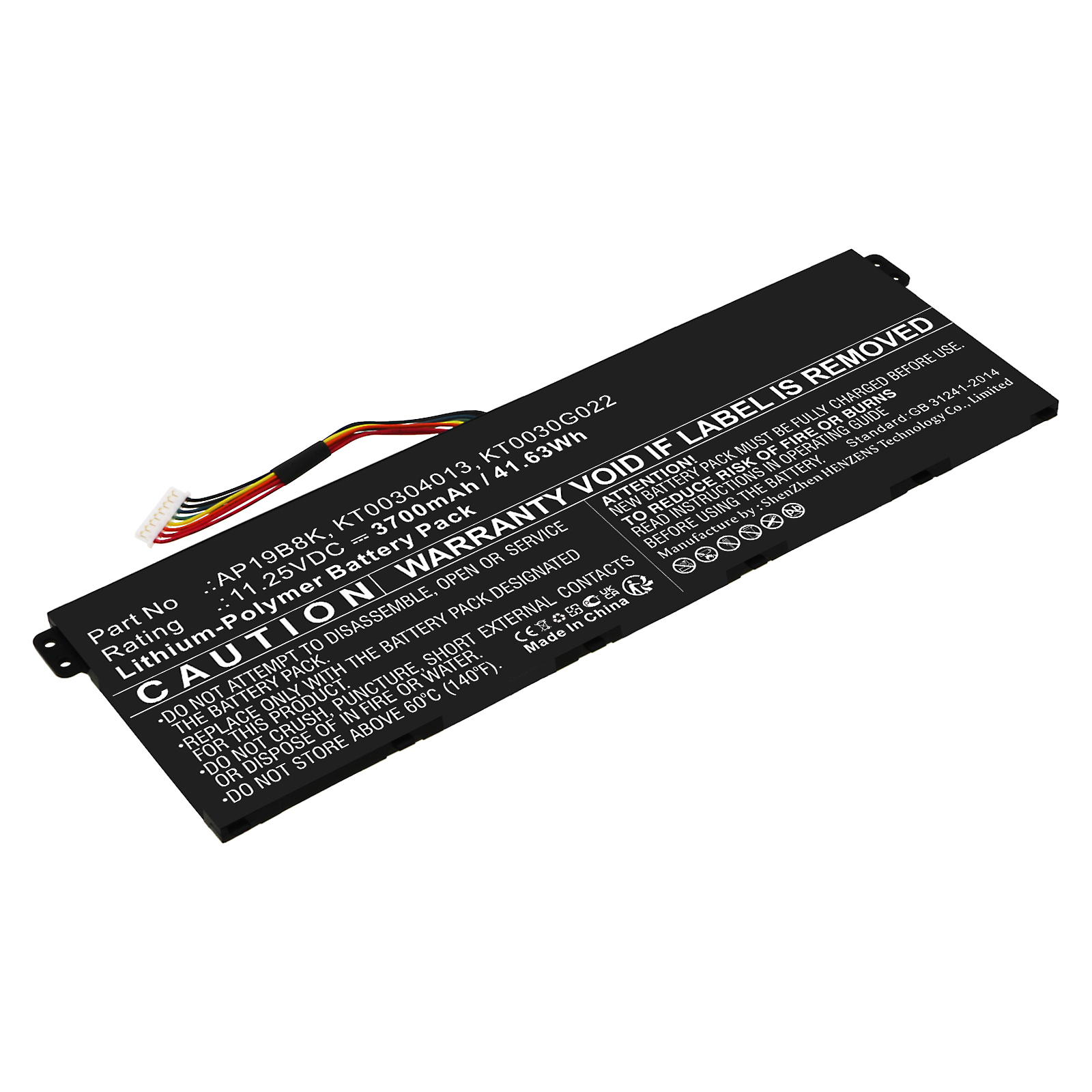 Synergy Digital Laptop Battery, Compatible with Acer AP19B8K Laptop Battery (Li-Pol, 11.25V, 3700mAh)