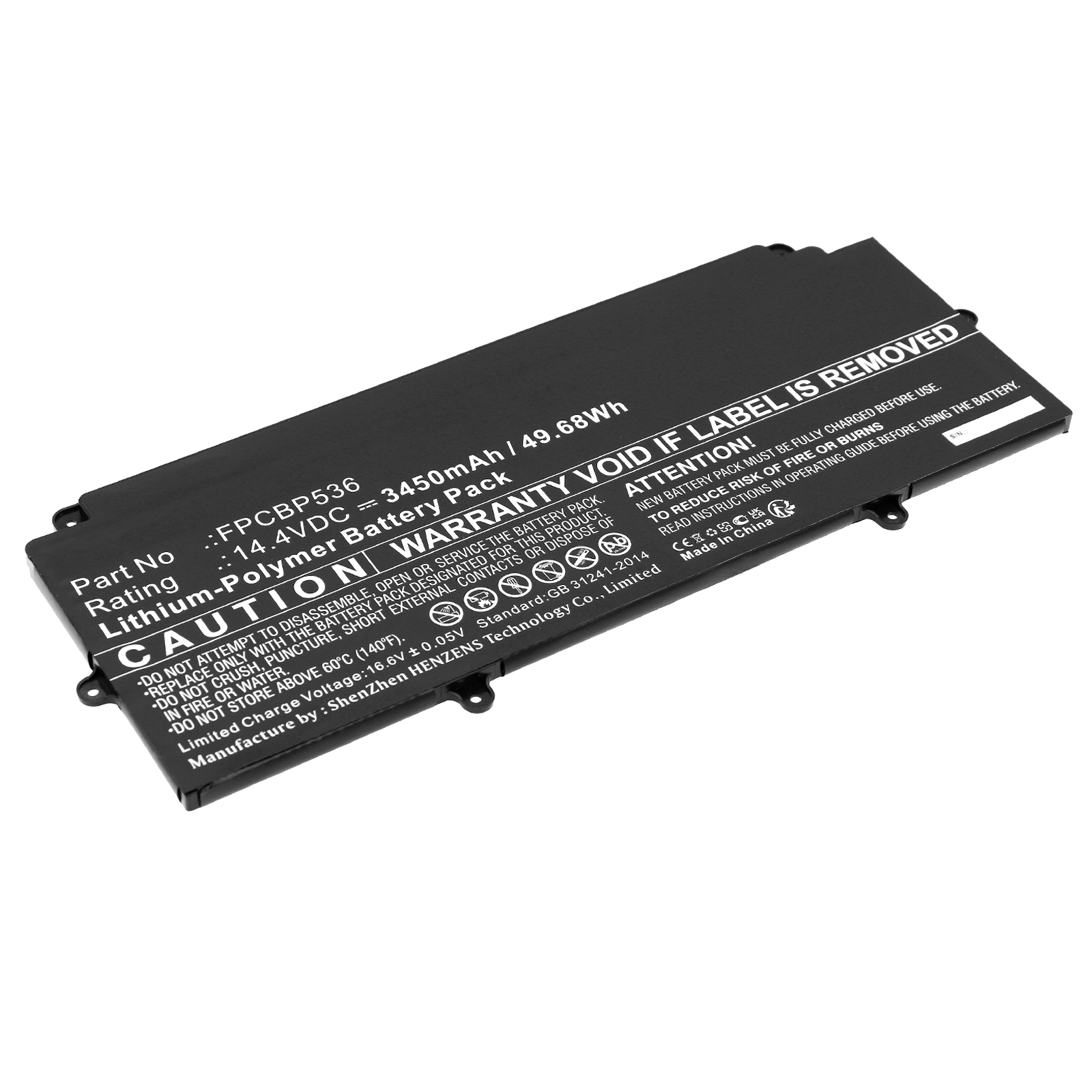 Synergy Digital Laptop Battery, Compatible with Fujitsu CP730401-01 Laptop Battery (Li-Pol, 14.4V, 3450mAh)