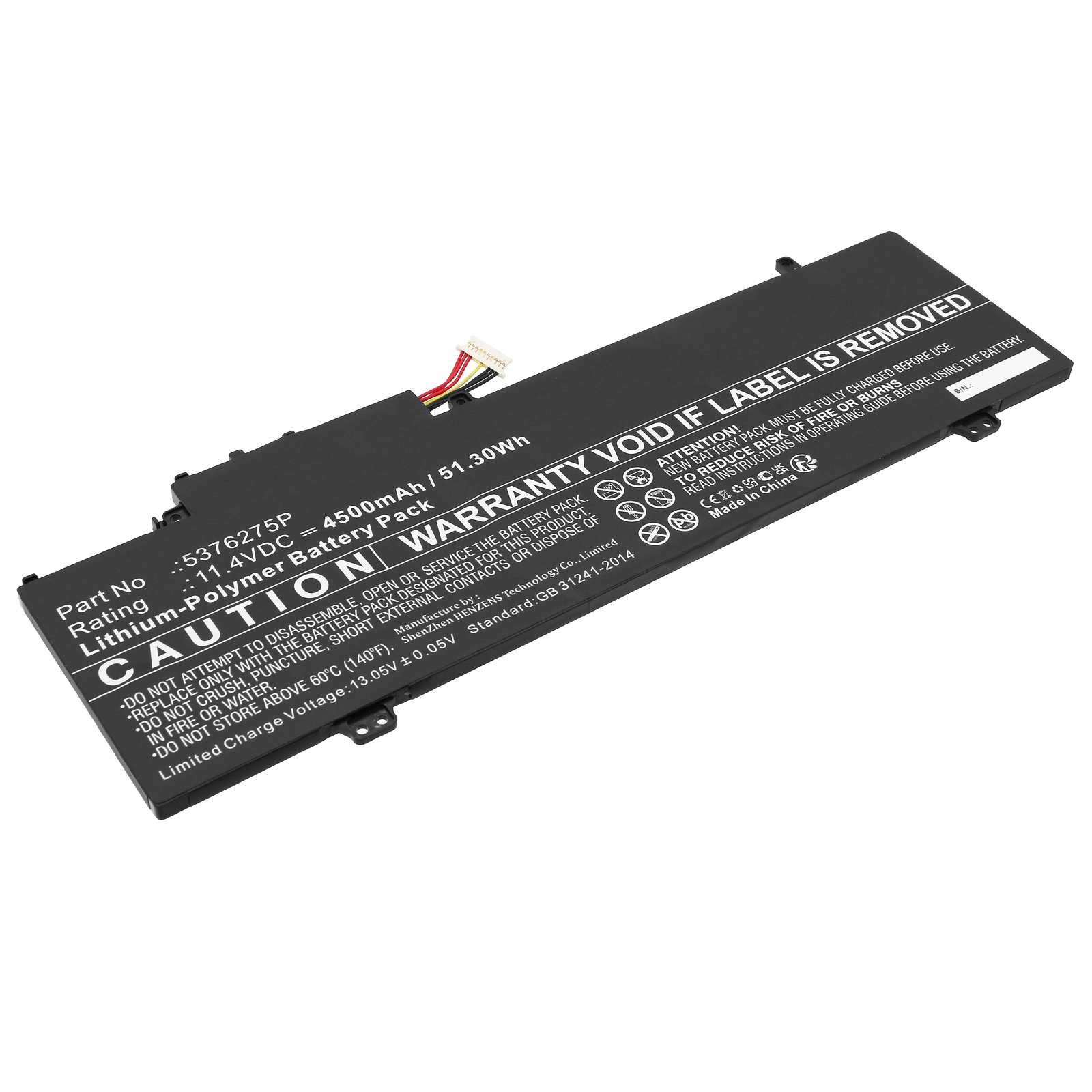 Synergy Digital Laptop Battery, Compatible with Gateway 5376275P Laptop Battery (Li-Pol, 11.4V, 4500mAh)