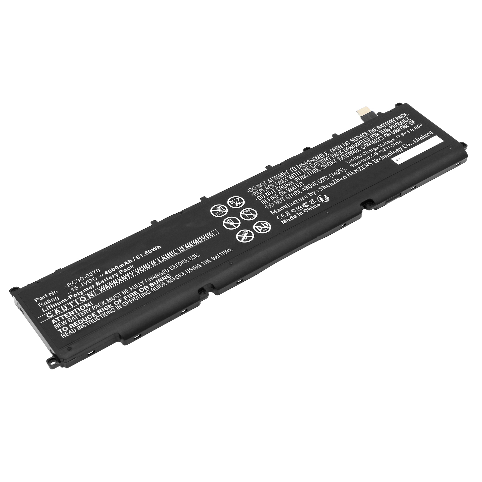 Synergy Digital Laptop Battery, Compatible with Razer RC30-0370 Laptop Battery (Li-Pol, 15.4V, 4000mAh)