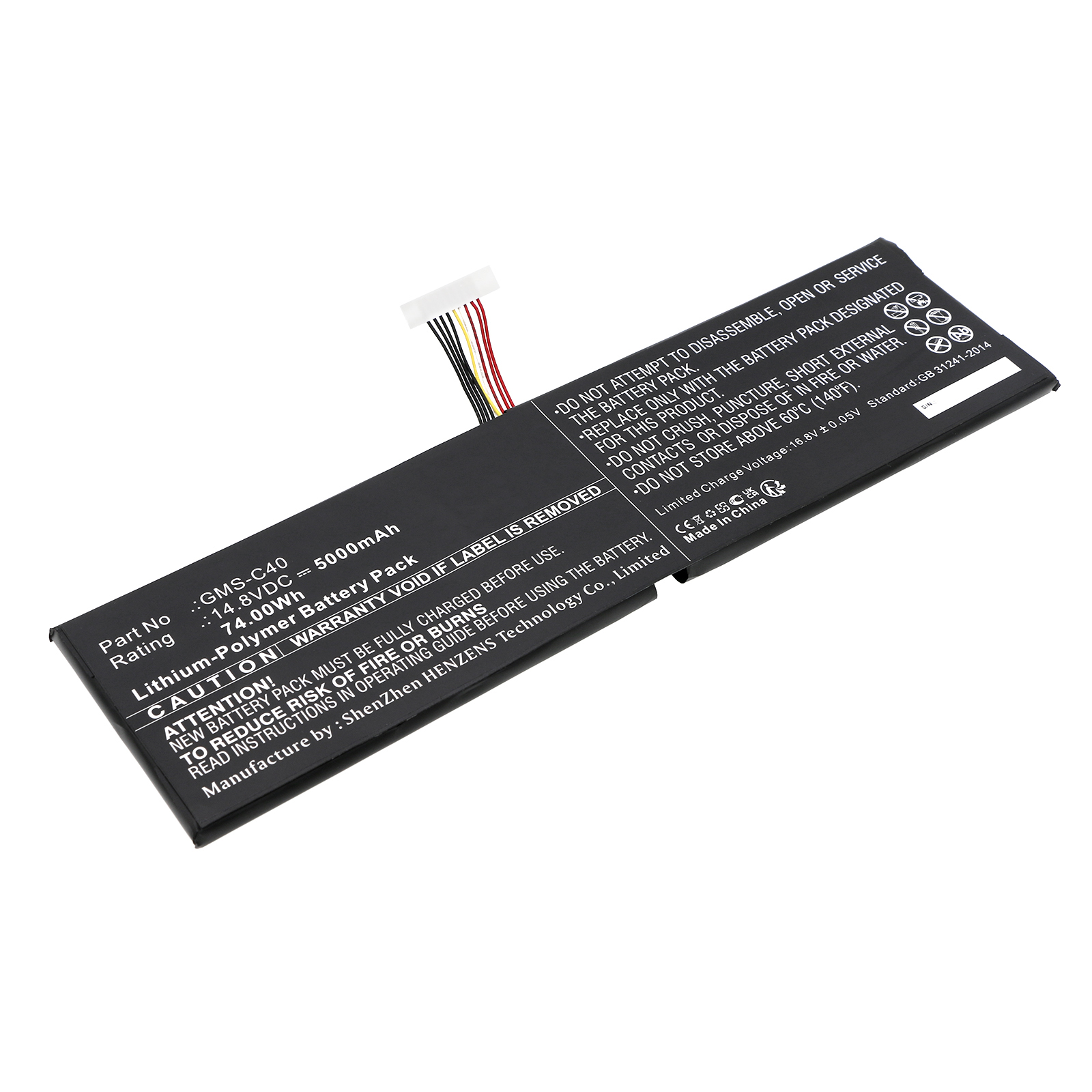 Synergy Digital Laptop Battery, Compatible with Razer GMS-C40 Laptop Battery (Li-Pol, 14.8V, 5000mAh)