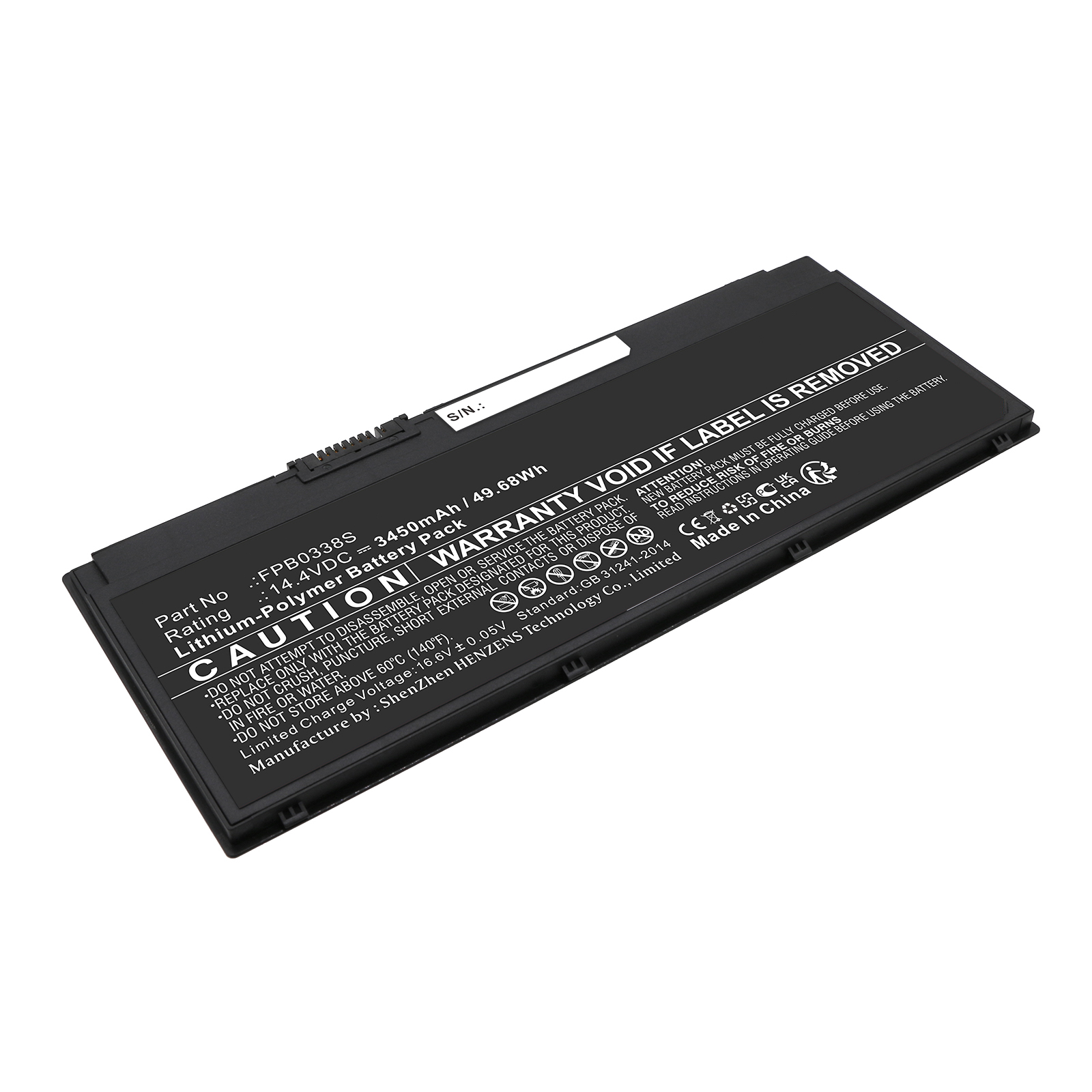 Synergy Digital Laptop Battery, Compatible with Fujitsu CP721834-01 Laptop Battery (Li-Pol, 14.4V, 3450mAh)