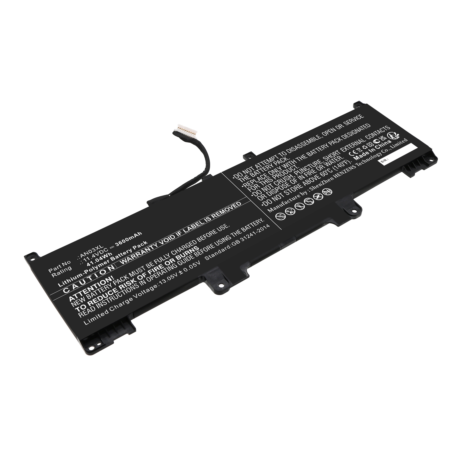 Synergy Digital Laptop Battery, Compatible with HP AN03XL Laptop Battery (Li-Pol, 11.4V, 3600mAh)