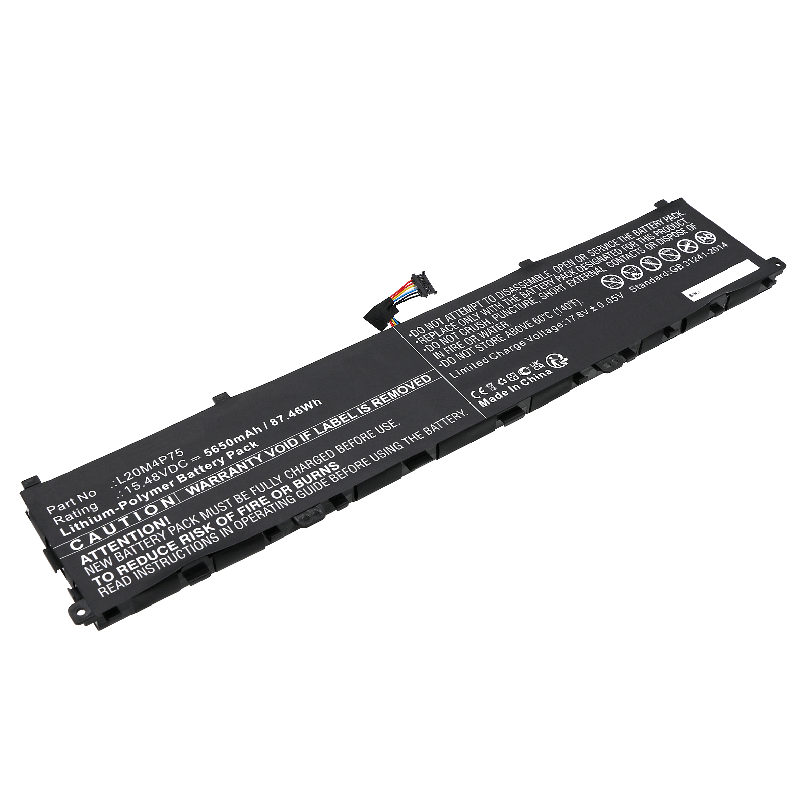 Synergy Digital Laptop Battery, Compatible with Lenovo L20D4P75 Laptop Battery (Li-Pol, 15.48V, 5650mAh)