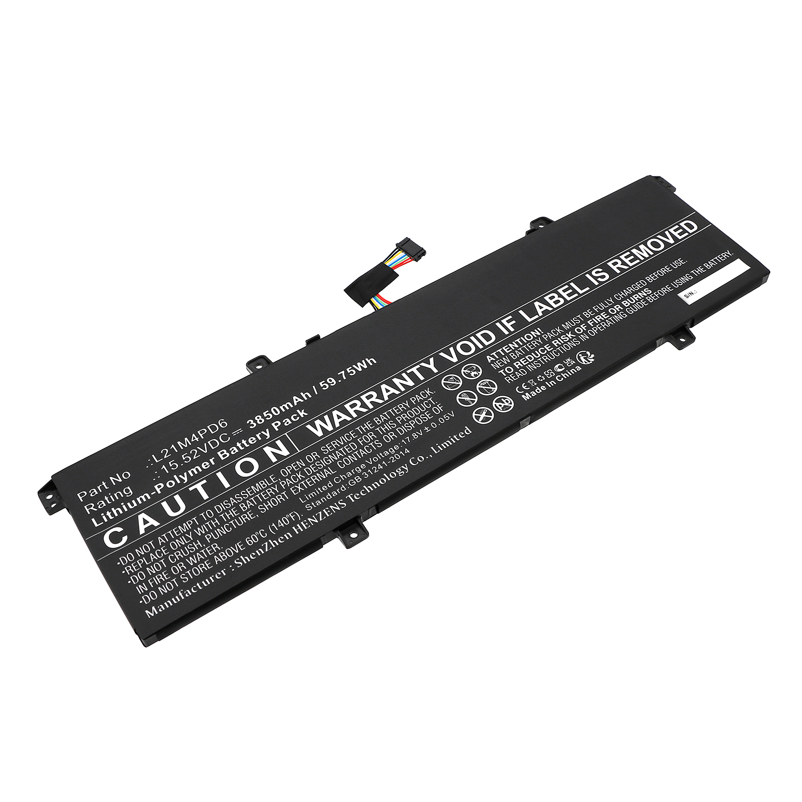 Synergy Digital Laptop Battery, Compatible with Lenovo L21C4PD6 Laptop Battery (Li-Pol, 15.52V, 3850mAh)