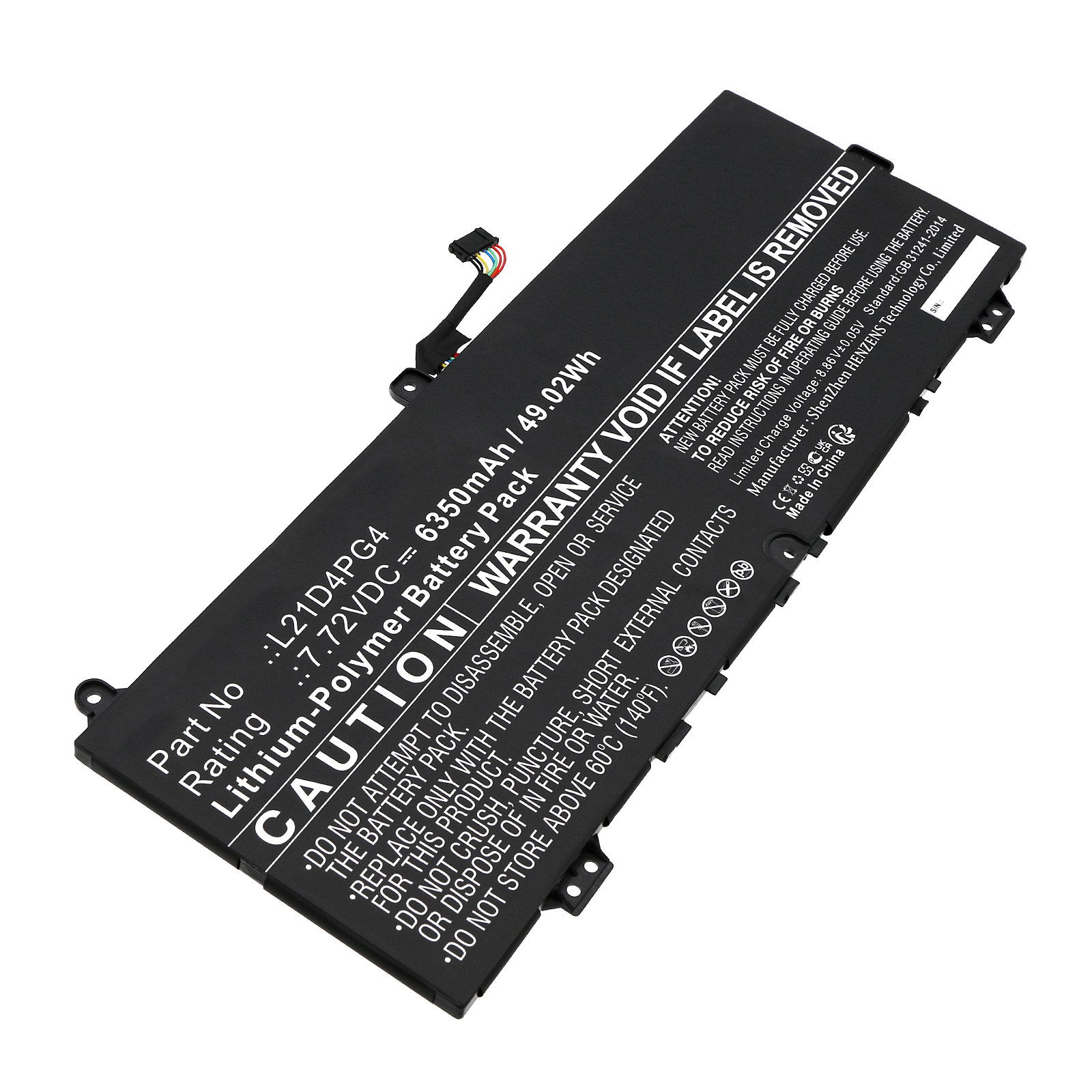 Synergy Digital Laptop Battery, Compatible with Lenovo L20C4PG4 Laptop Battery (Li-Pol, 7.72V, 6350mAh)