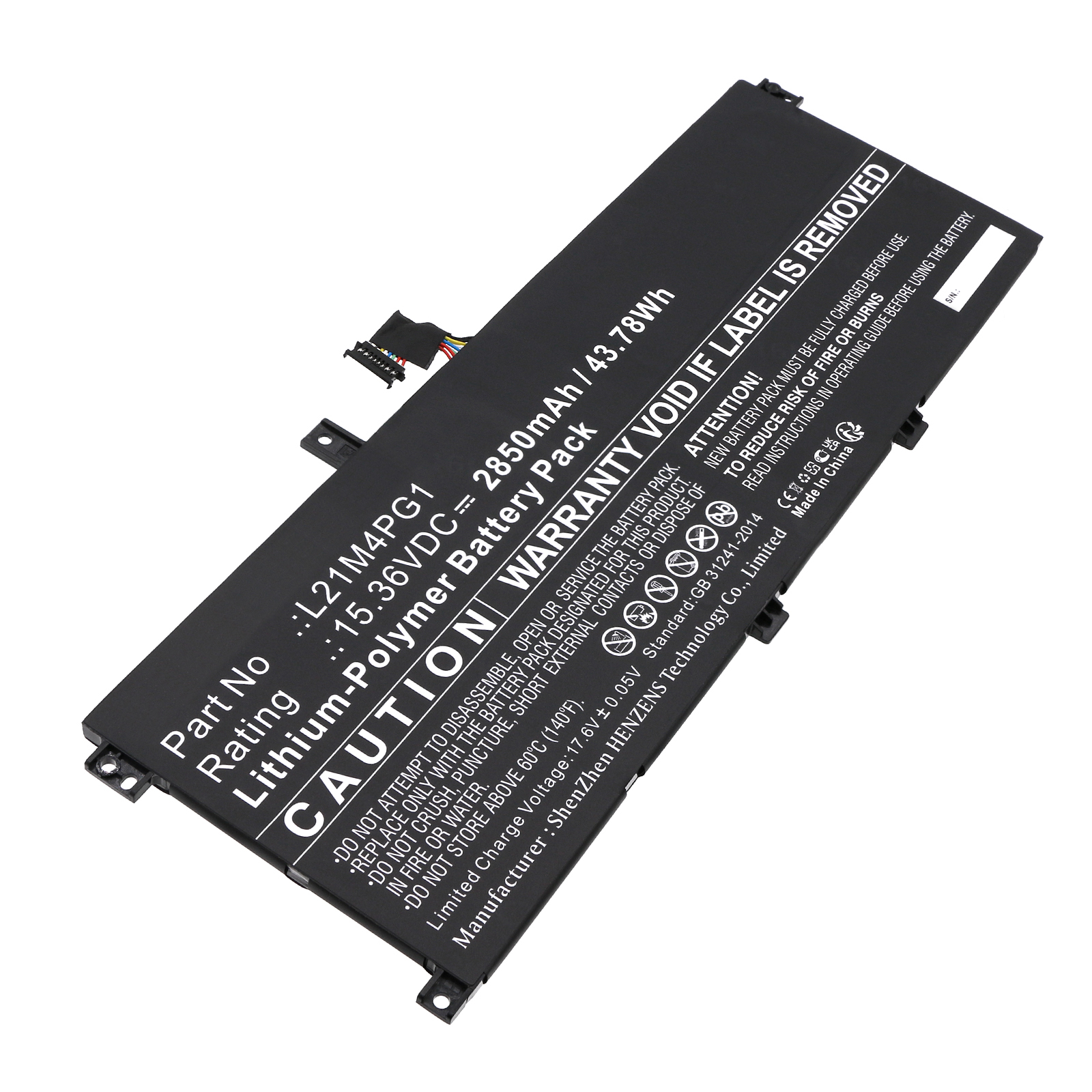Synergy Digital Laptop Battery, Compatible with Lenovo L21C4PG1 Laptop Battery (Li-Pol, 15.36V, 2850mAh)