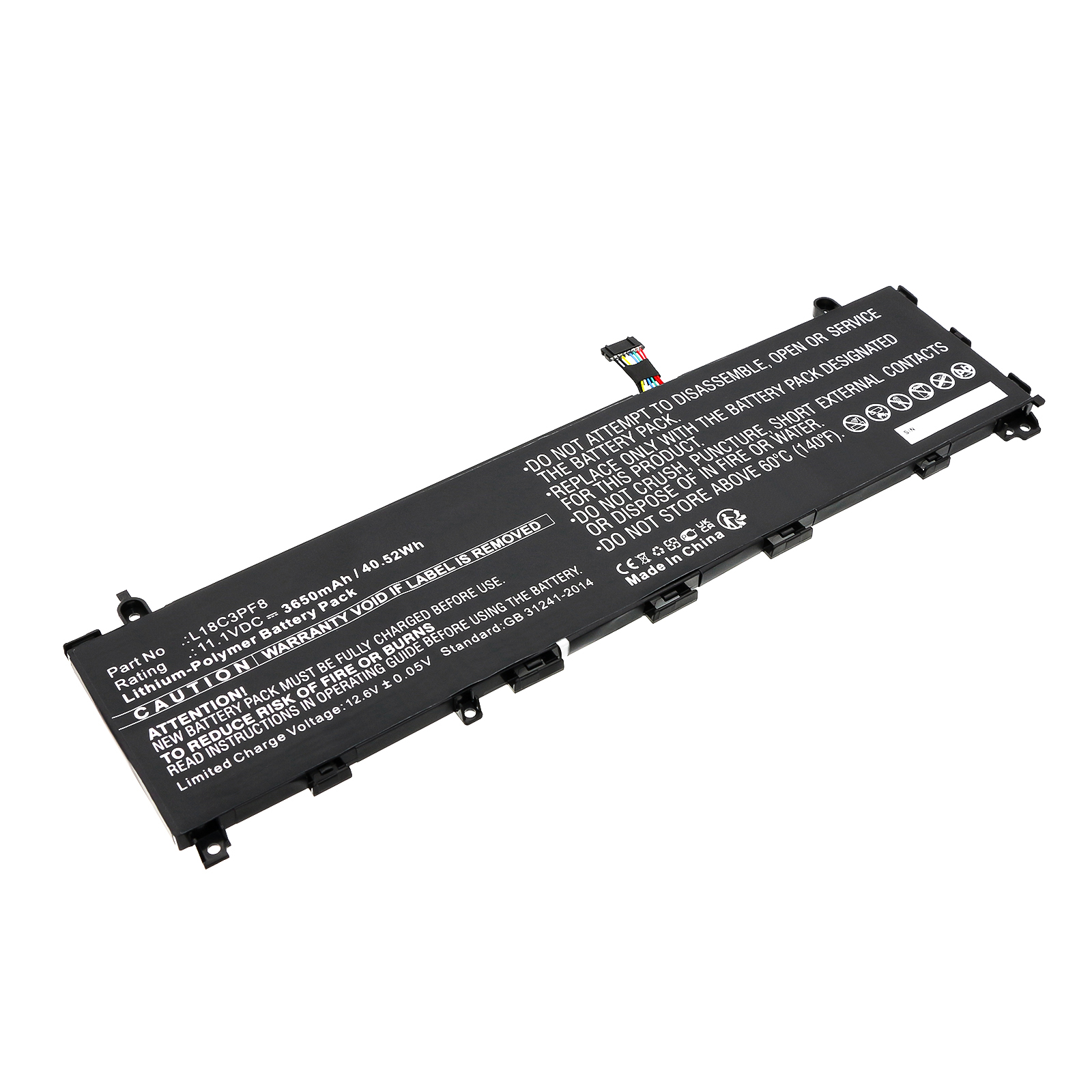 Synergy Digital Laptop Battery, Compatible with Lenovo L18C3PF8 Laptop Battery (Li-Pol, 11.1V, 3650mAh)