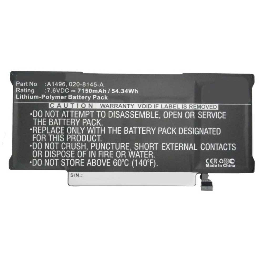 Synergy Digital Notebook, Laptop Battery, Compatible with Apple MacBook Air 13" A1466 2013, MacBook Air A1466 13" 2014, MacBook Air Core i5 1.3 13" Mi, MacBook Air Core i7 1.7 13" Mi, MD760LL/A, MD760LL/B Notebook, Laptop Battery (7.6, Li-Pol, 7150mAh)