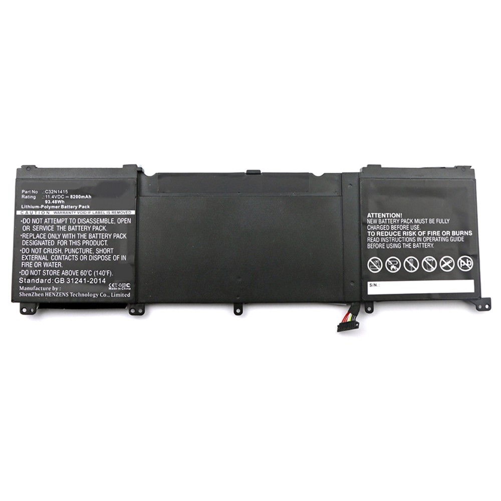Synergy Digital Notebook, Laptop Battery, Compatible with Asus N501JW, N501VW, UX501JW, UX501JW4720, UX501JW-CN245P, UX501JW-CN245R, UX501JW-CN245T, UX501JW-DS71T, UX501JW-FI177H, UX501JW-FI177T, UX501JW-FI218H, UX501JW-FI218T, UX501LW, ZenBook Pro N501VW, ZenBook Pro UX501, ZenBook Pro UX501J, ZenBook Pro UX501JW4720, ZenBook Pro UX501L Notebook, Laptop Battery (11.4, Li-Pol, 8200mAh)
