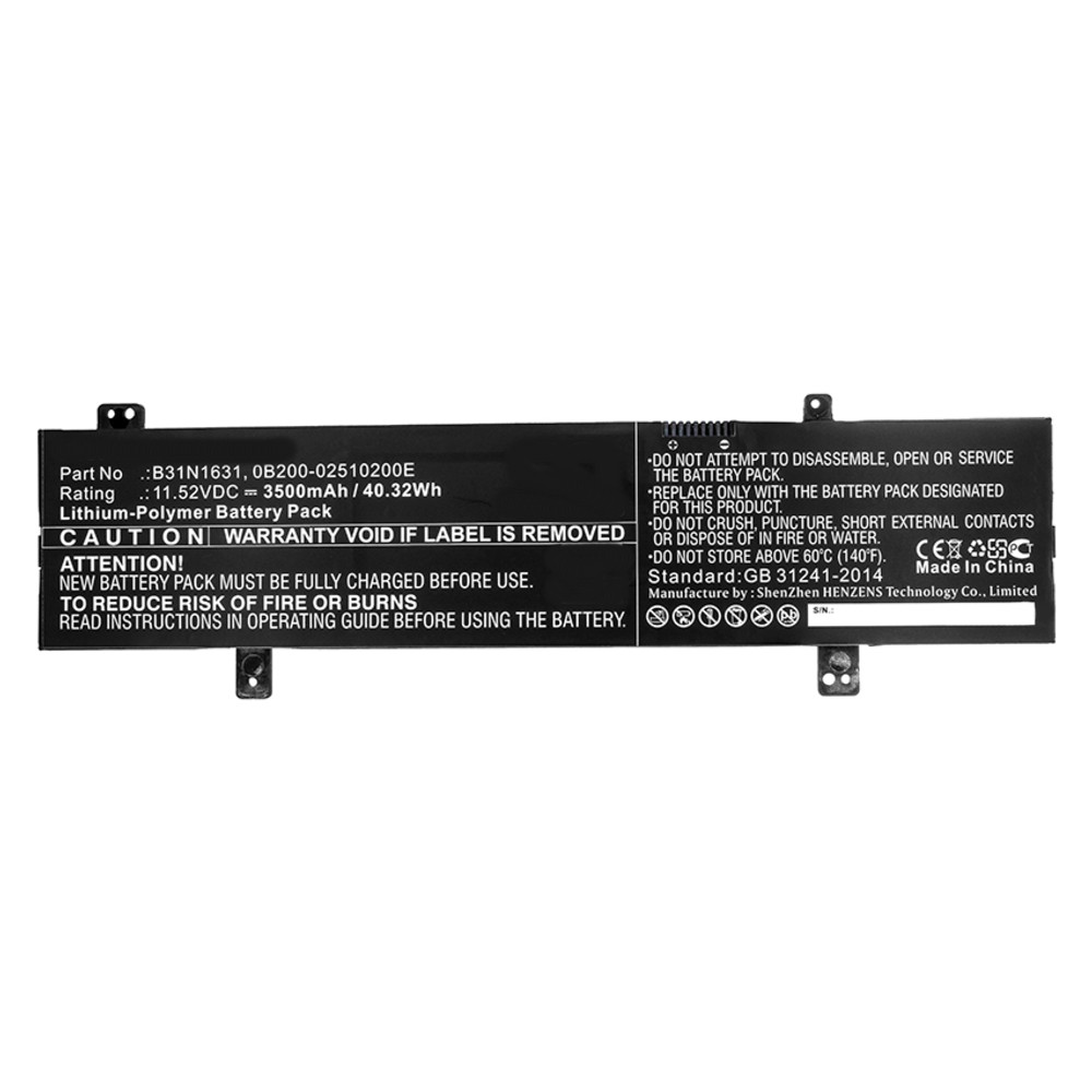 Synergy Digital Notebook, Laptop Battery, Compatible with Asus F505ZA, F505ZA-BQ117T, F505ZA-DB31, F505ZA-DH51, Vivobook 15, VivoBook 15 F505Z, VivoBook 15 X505B, VivoBook 15 X505BA, VivoBook 15 X505Z, X505BP, X505BP-BR013T, X505BP-BR014T, X505ZA, X505ZA-bb31, X505ZA-BQ298 Notebook, Laptop Battery (11.52, Li-Pol, 3500mAh)