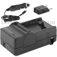 Mini Battery Charger Kit for Samsung SB-L110A SB-L160A & SB-L220A Batteries - with fold-in wall plug, car & EU adapters