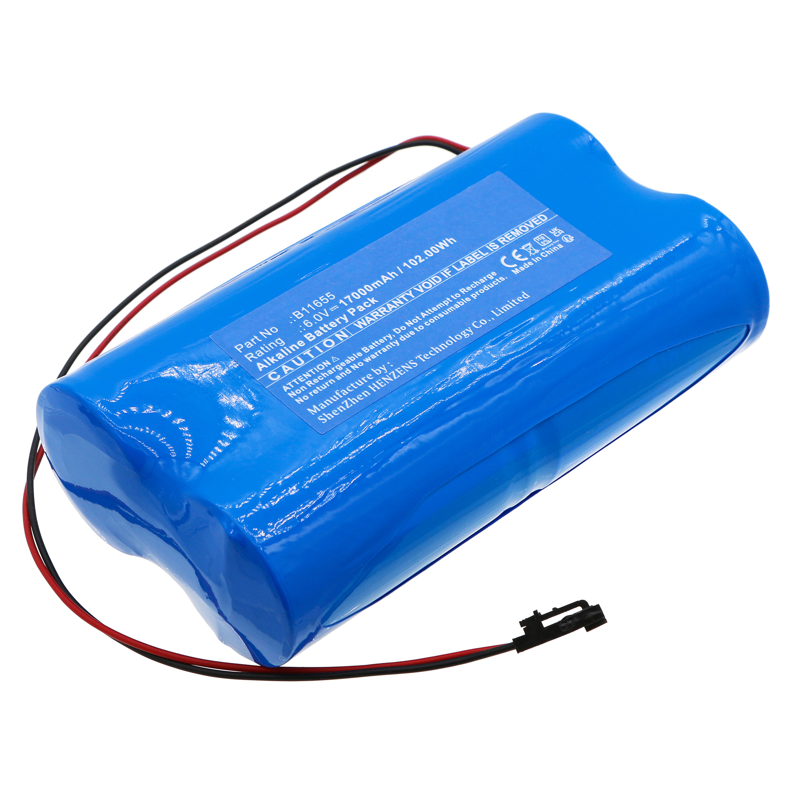 Synergy Digital Medical Battery, Compatible with Lionville B11655 Medical Battery (Alkaline, 6V, 17000mAh)