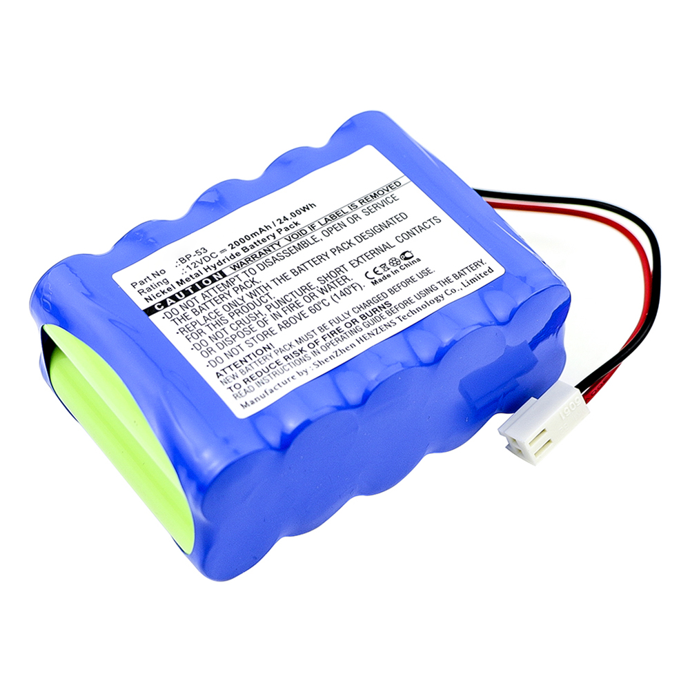 Synergy Digital Medical Battery, Compatible with Smiths BP-53 Medical Battery (Ni-MH, 12V, 2000mAh)