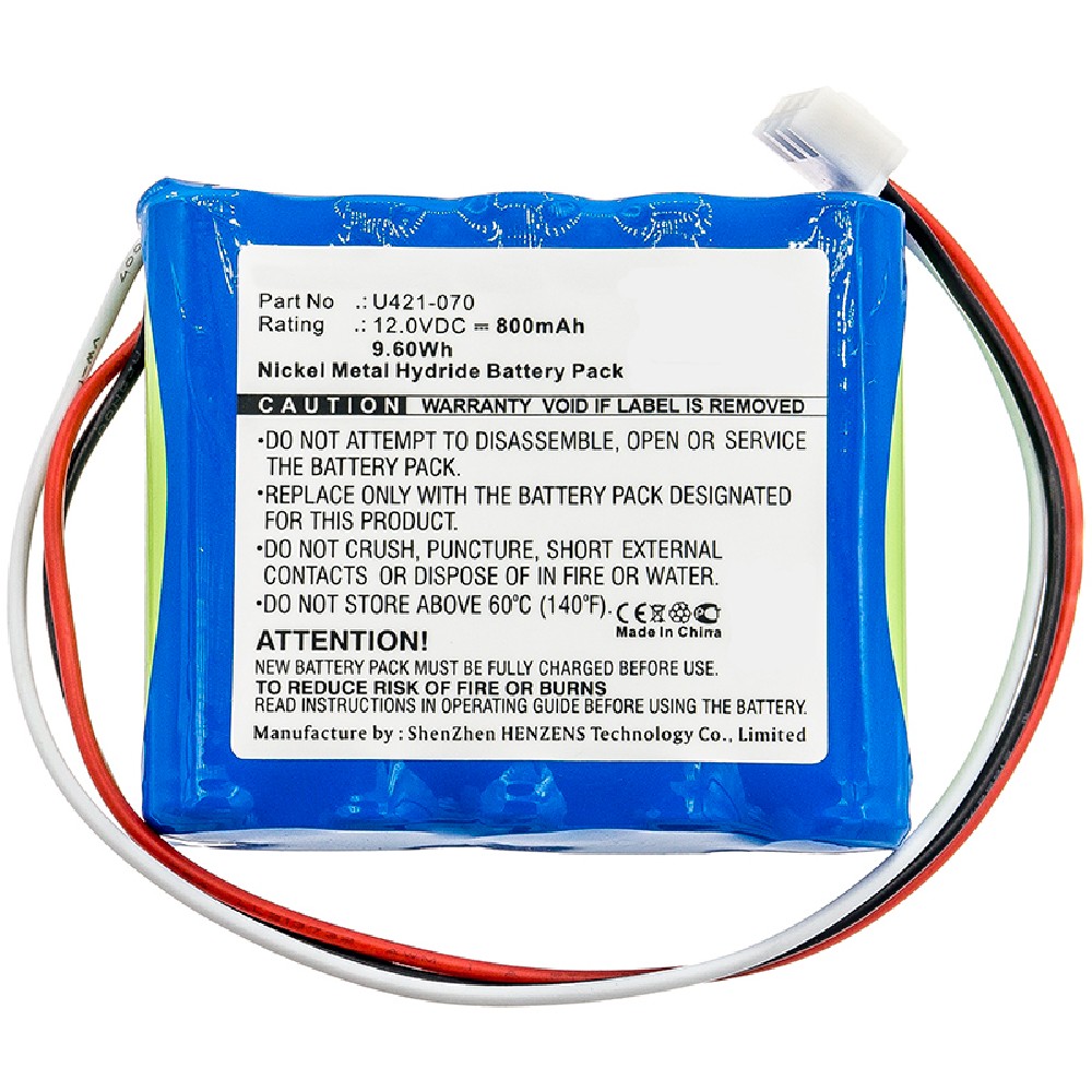 Synergy Digital Medical Battery, Compatible with U421-070 Medical Battery (12V, Ni-MH, 800mAh)