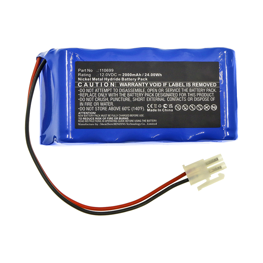 Synergy Digital Medical Battery, Compatible with Cardioline 110699 Medical Battery (Ni-MH, 12V, 2000mAh)