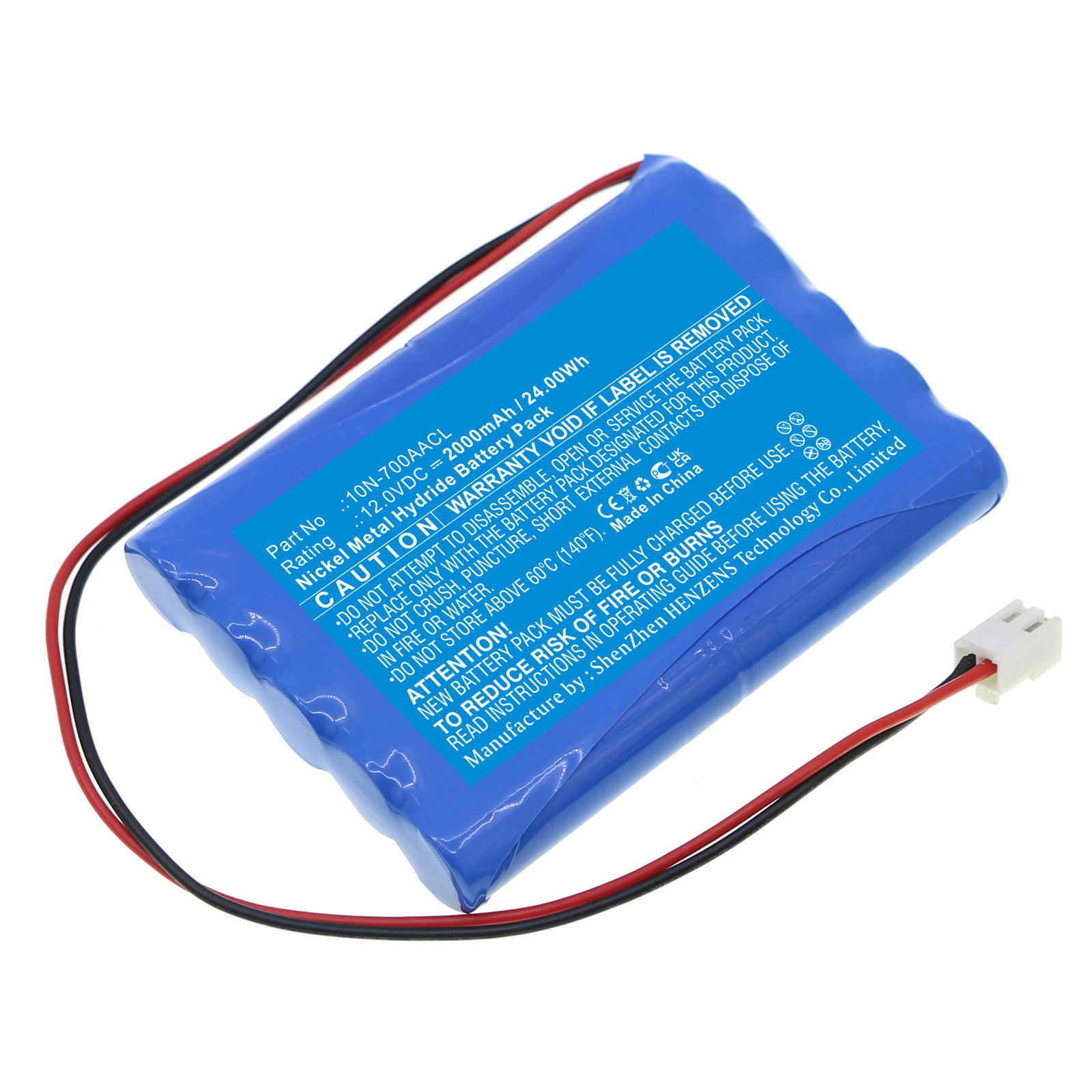 Synergy Digital Medical Battery, Compatible with Nipro 10N-700AACL Medical Battery (Ni-MH, 12V, 2000mAh)