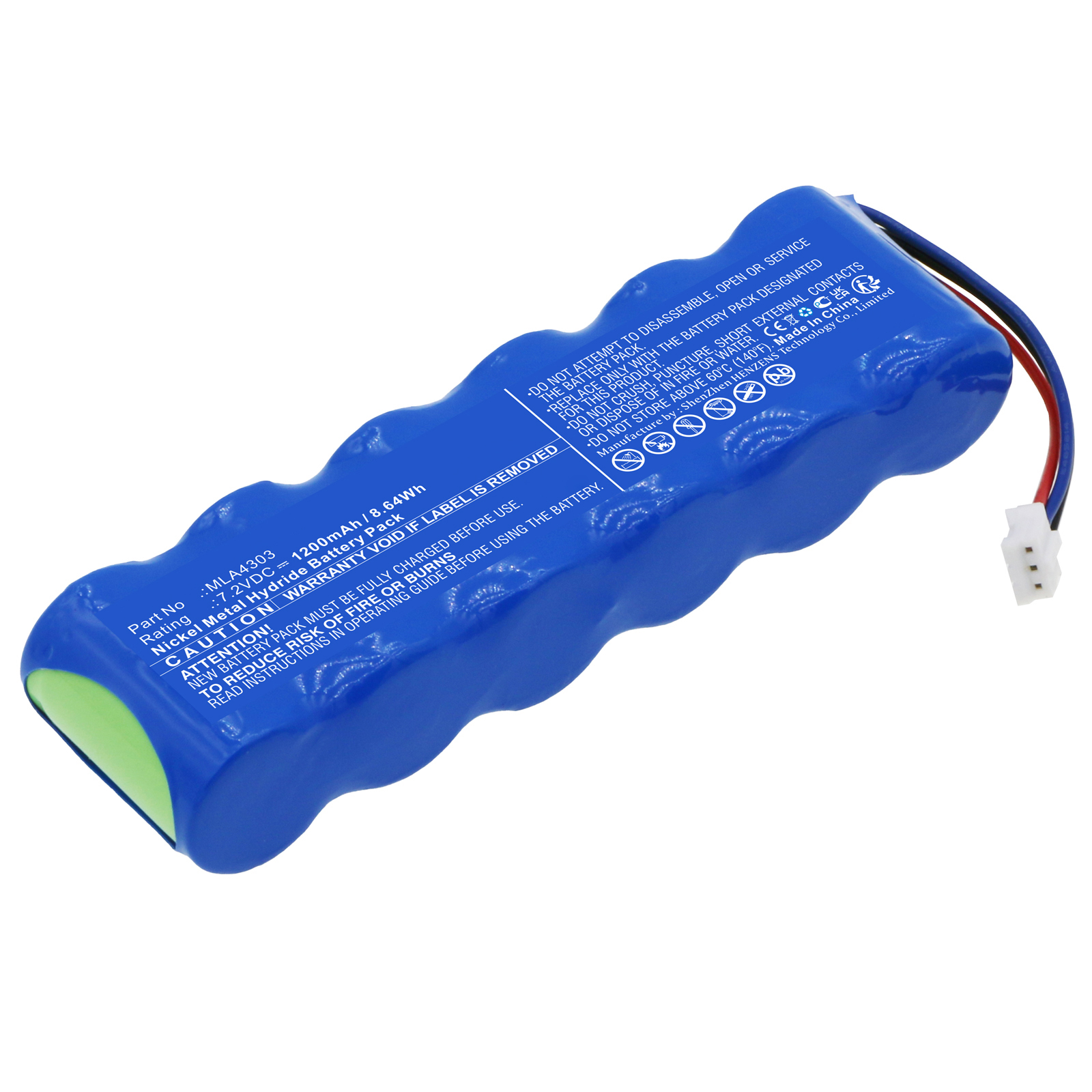 Synergy Digital Medical Battery, Compatible with Micro Medical MLA4303 Medical Battery (Ni-MH, 7.2V, 1200mAh)
