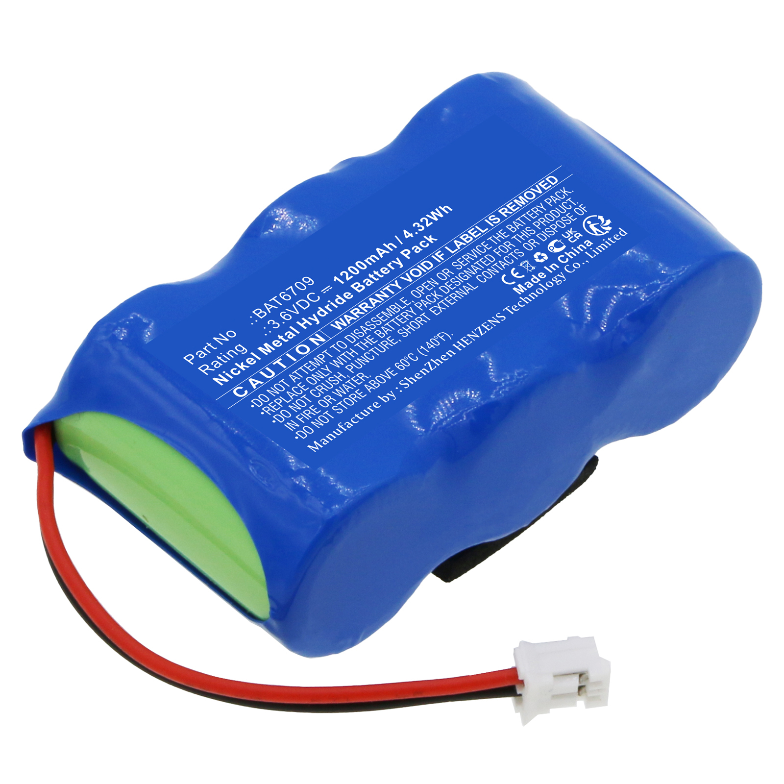 Synergy Digital Medical Battery, Compatible with Micro Medical BAT6709 Medical Battery (Ni-MH, 3.6V, 1200mAh)