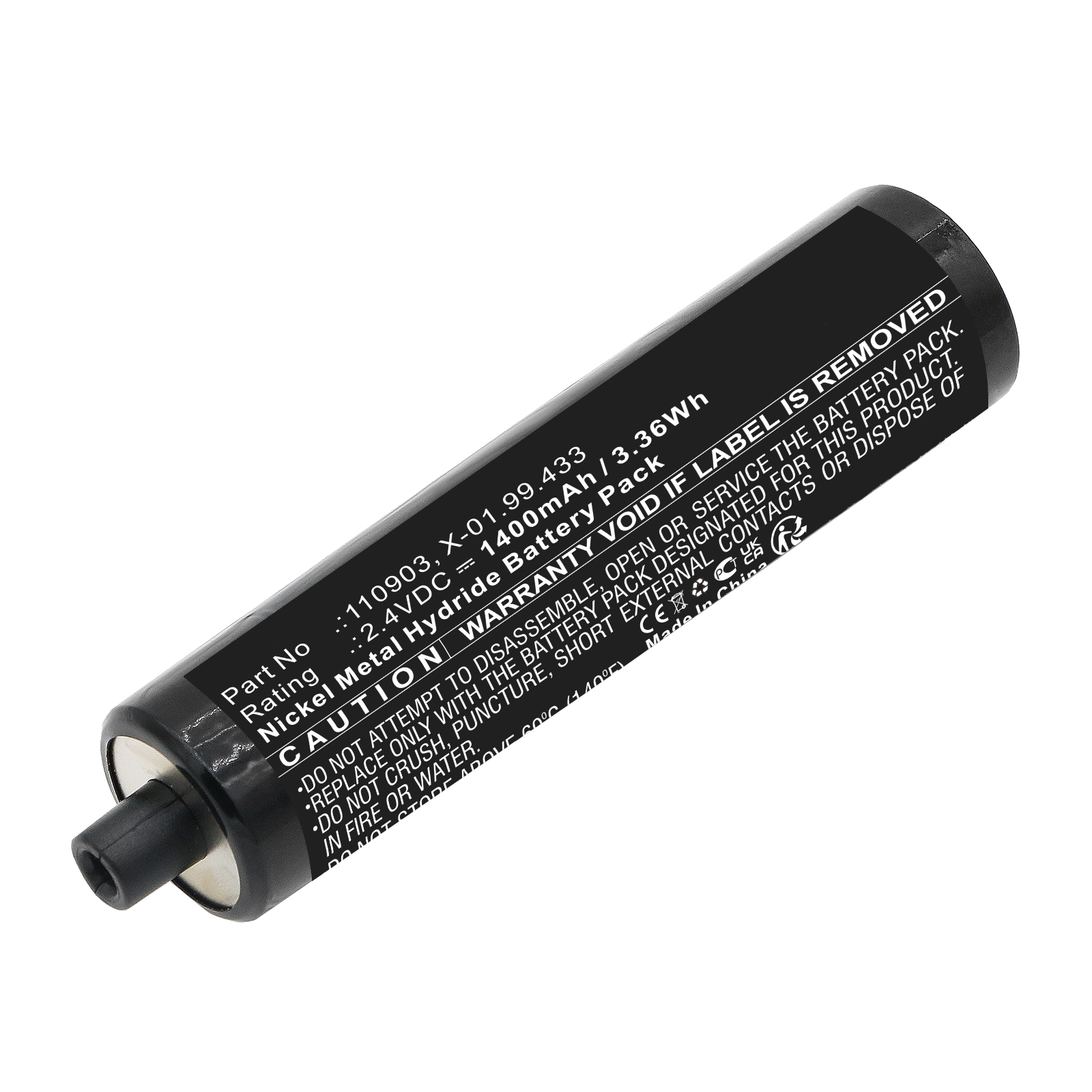 Synergy Digital Medical Battery, Compatible with Heine 110903 Medical Battery (Ni-MH, 2.4V, 1400mAh)