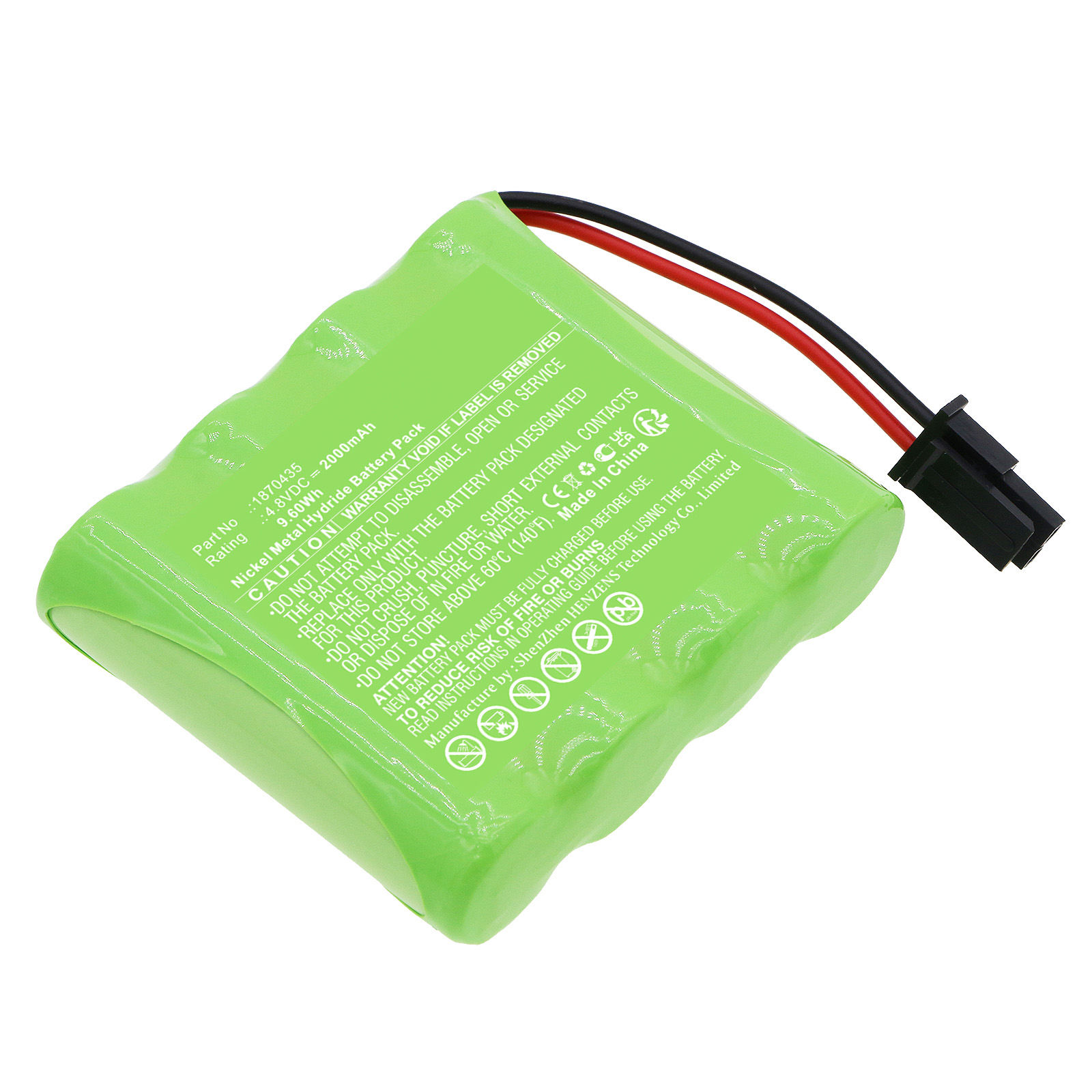 Synergy Digital Medical Battery, Compatible with Philips 1870435 Medical Battery (Ni-MH, 4.8V, 2000mAh)