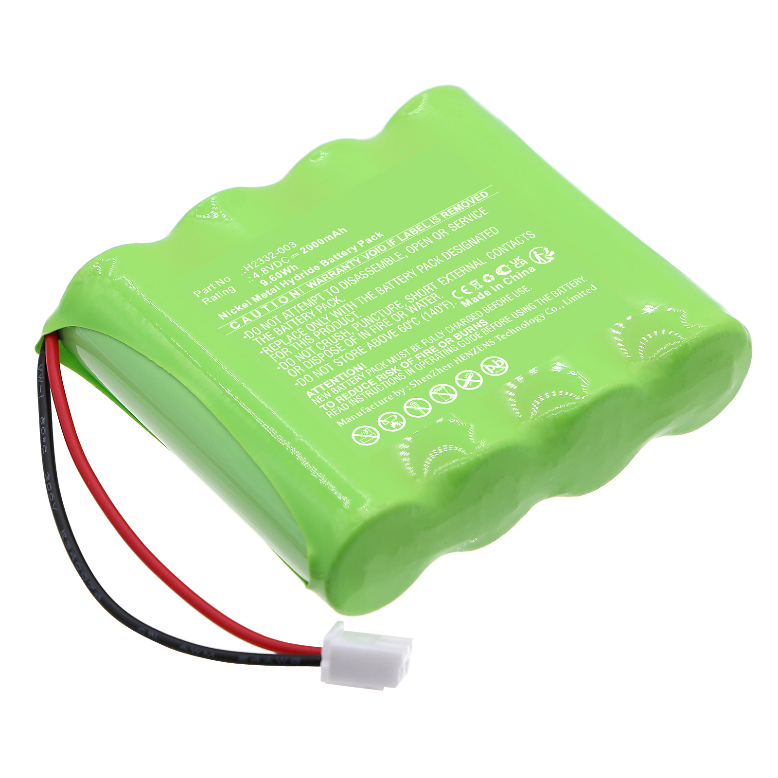 Synergy Digital Medical Battery, Compatible with ADE H2332-003 Medical Battery (Ni-MH, 4.8V, 2000mAh)