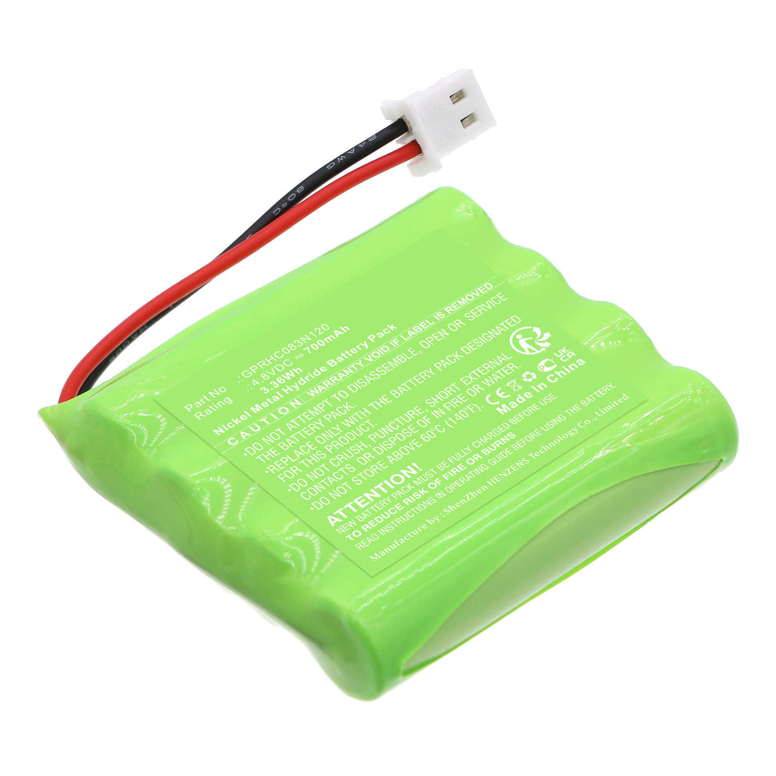 Synergy Digital Medical Battery, Compatible with I-Tech GPRHC083N120 Medical Battery (Ni-MH, 4.8V, 700mAh)