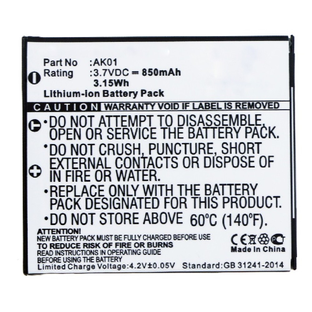 Synergy Digital Medical Battery, Compatible with Labnet AK01 Medical Battery (Li-ion, 3.7V, 850mAh)