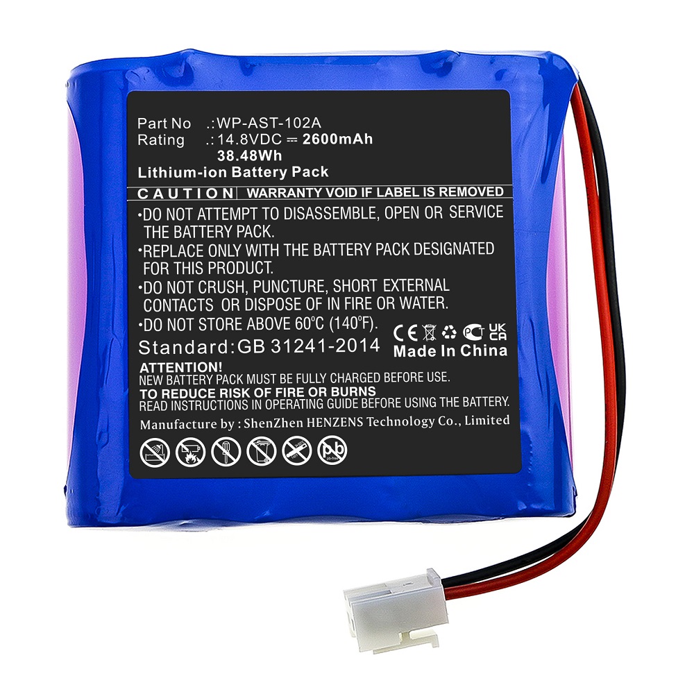 Synergy Digital Medical Battery, Compatible with OSEN WP-AST-102A Medical Battery (Li-ion, 14.8V, 2600mAh)