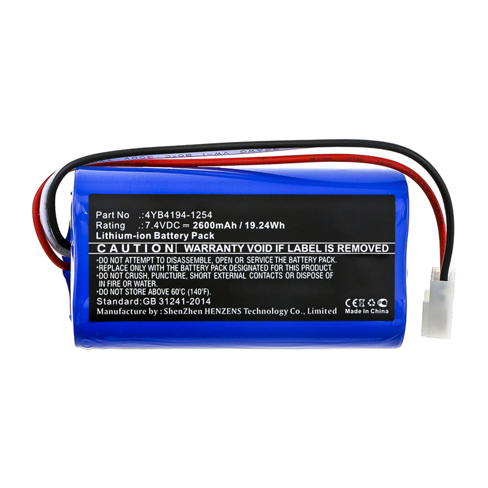 Synergy Digital Medical Battery, Compatible with Terumo 4YB4194-1254 Medical Battery (Li-ion, 7.4V, 2600mAh)