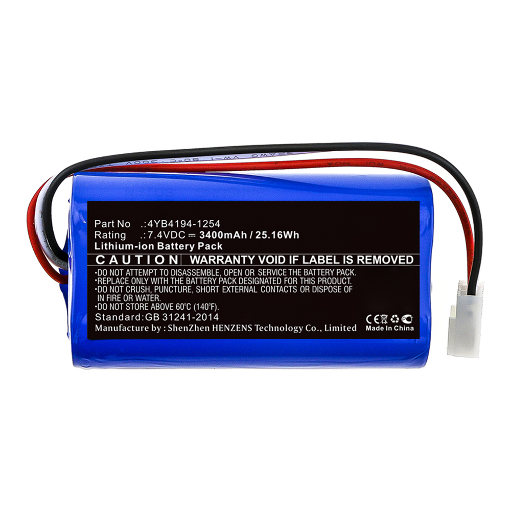 Synergy Digital Medical Battery, Compatible with Terumo 4YB4194-1254 Medical Battery (Li-ion, 7.4V, 3400mAh)
