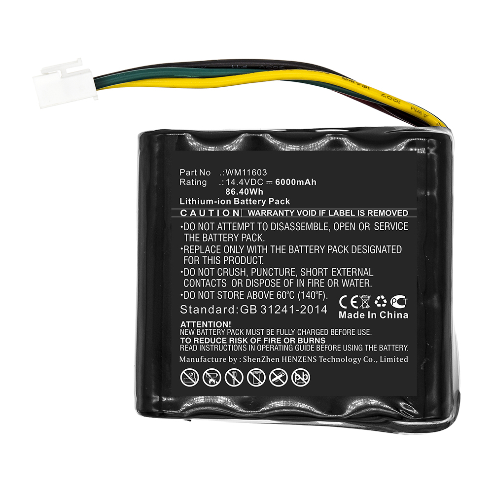 Synergy Digital Medical Battery, Compatible with WEINMANN 110746-O Medical Battery (Li-ion, 14.4V, 6000mAh)
