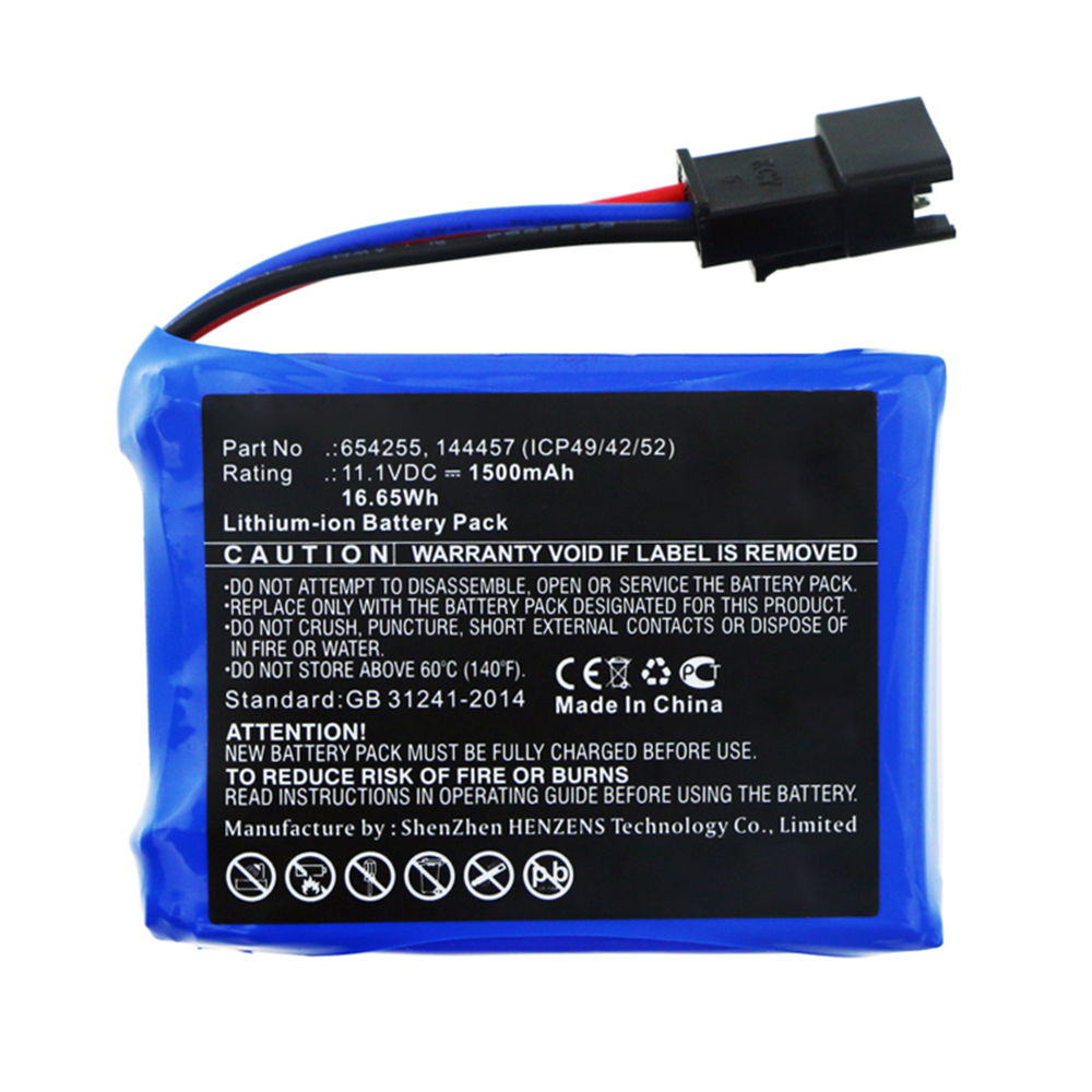 Synergy Digital Medical Battery, Compatible with 654255 Medical Battery (11.1V, Li-ion, 1500mAh)