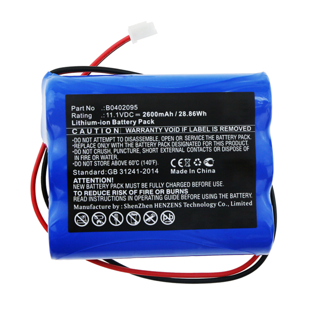 Synergy Digital Medical Battery, Compatible with B0402095 Medical Battery (11.1V, Li-ion, 2600mAh)