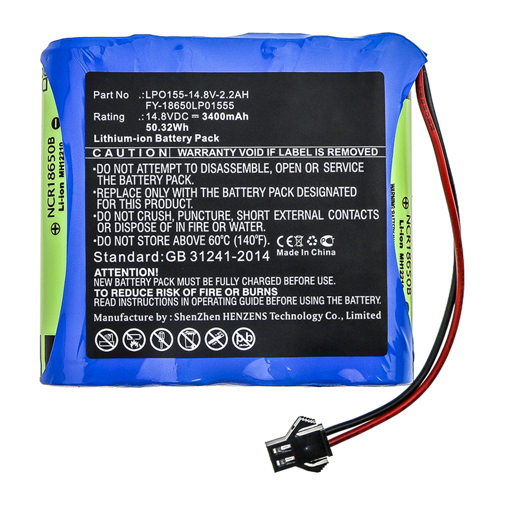 Synergy Digital Medical Battery, Compatible with FY-18650LP01555 Medical Battery (14.8V, Li-ion, 3400mAh)