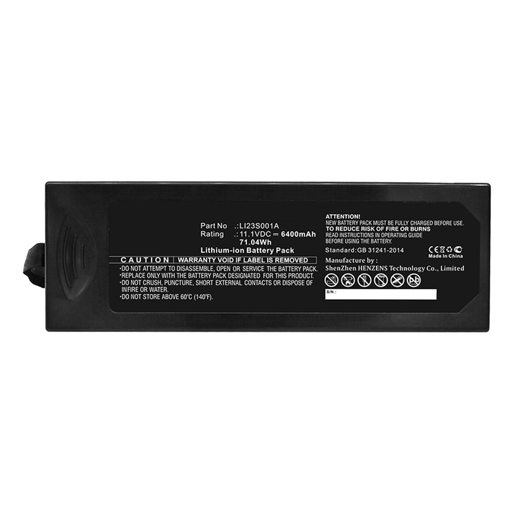 Synergy Digital Medical Battery, Compatible with LI23S001A Medical Battery (11.1V, Li-ion, 6400mAh)