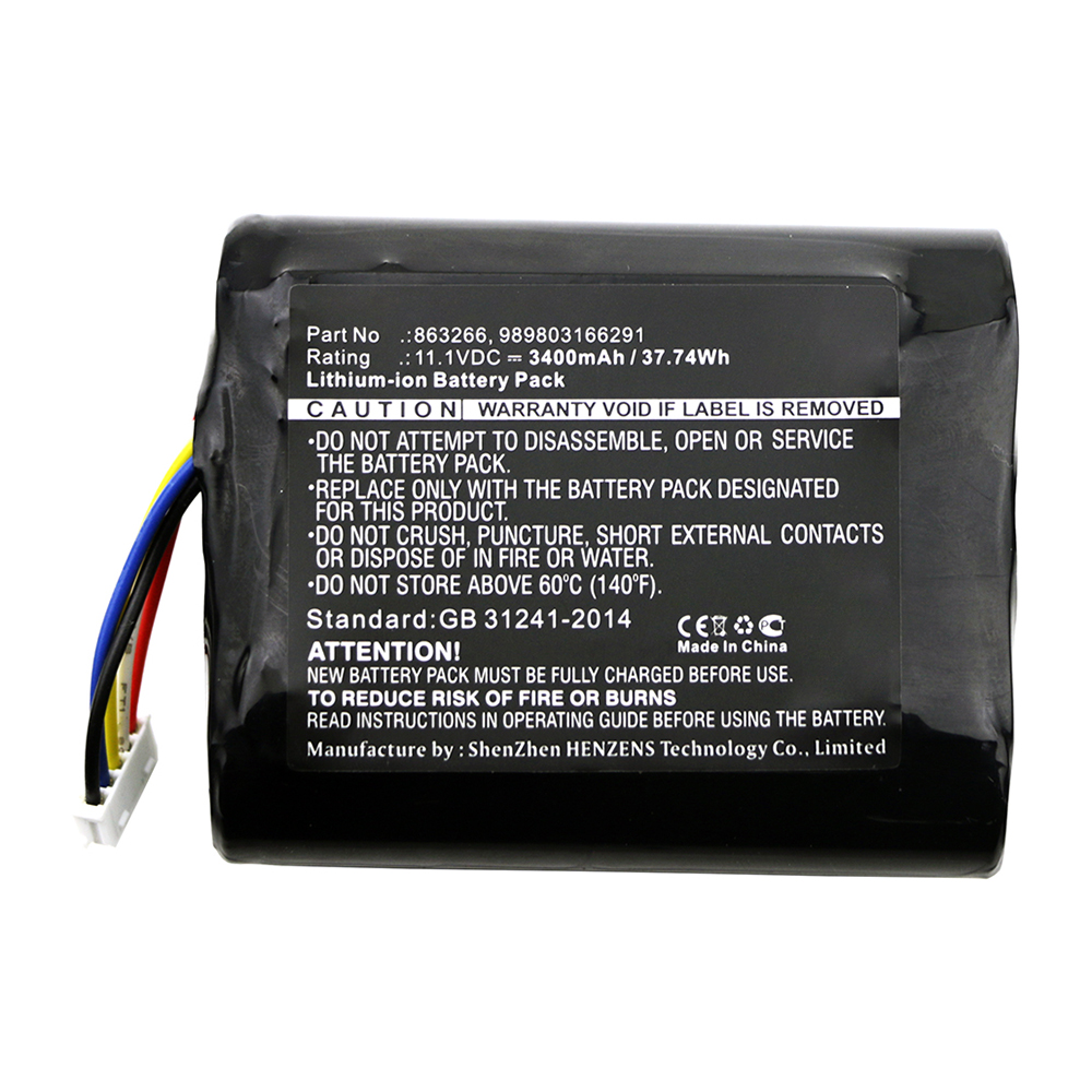 Synergy Digital Medical Battery, Compatible with 863266 Medical Battery (11.1V, Li-ion, 3400mAh)