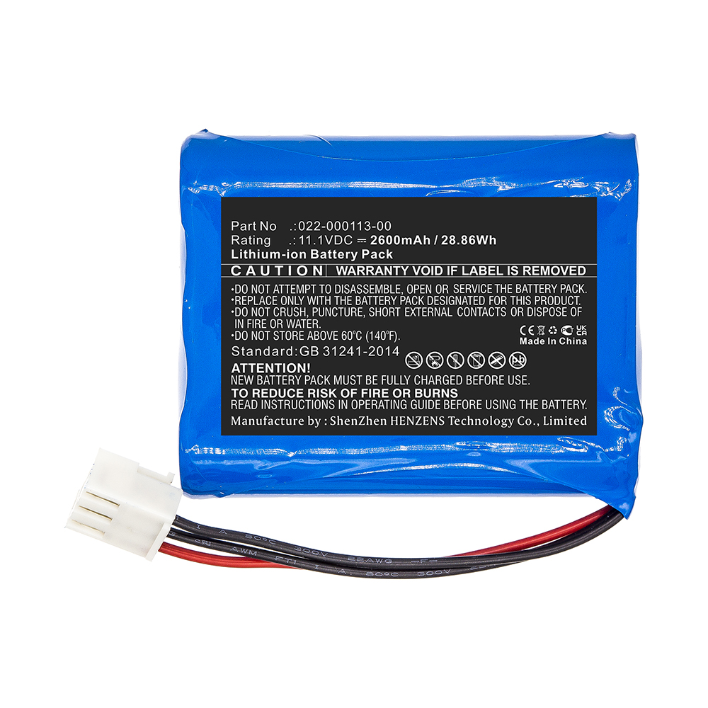 Synergy Digital Medical Battery, Compatible with COMEN 022-000113-00 Medical Battery (Li-ion, 11.1V, 2600mAh)
