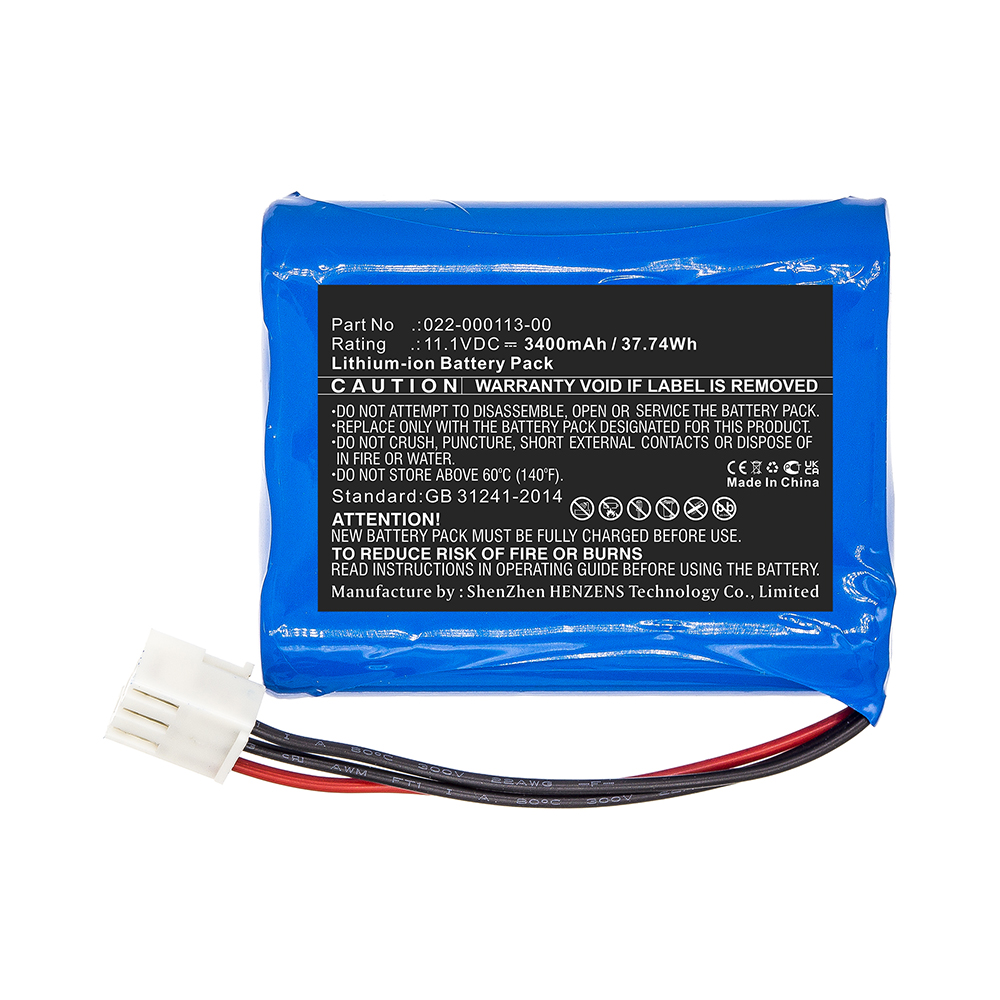 Synergy Digital Medical Battery, Compatible with COMEN 022-000113-00 Medical Battery (Li-ion, 11.1V, 3400mAh)
