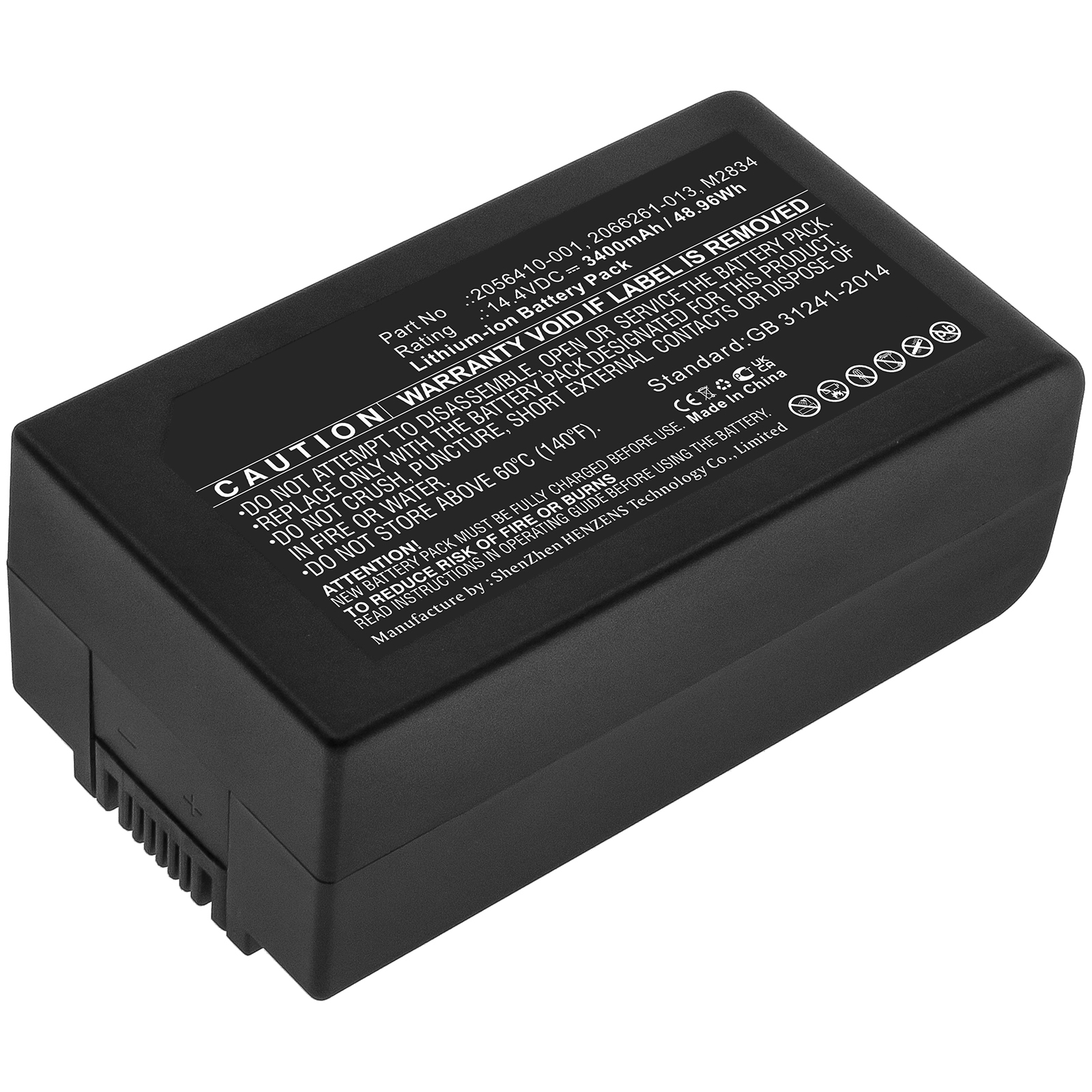 Synergy Digital Medical Battery, Compatible with GE 2056410-001 Medical Battery (Li-ion, 14.4V, 3400mAh)