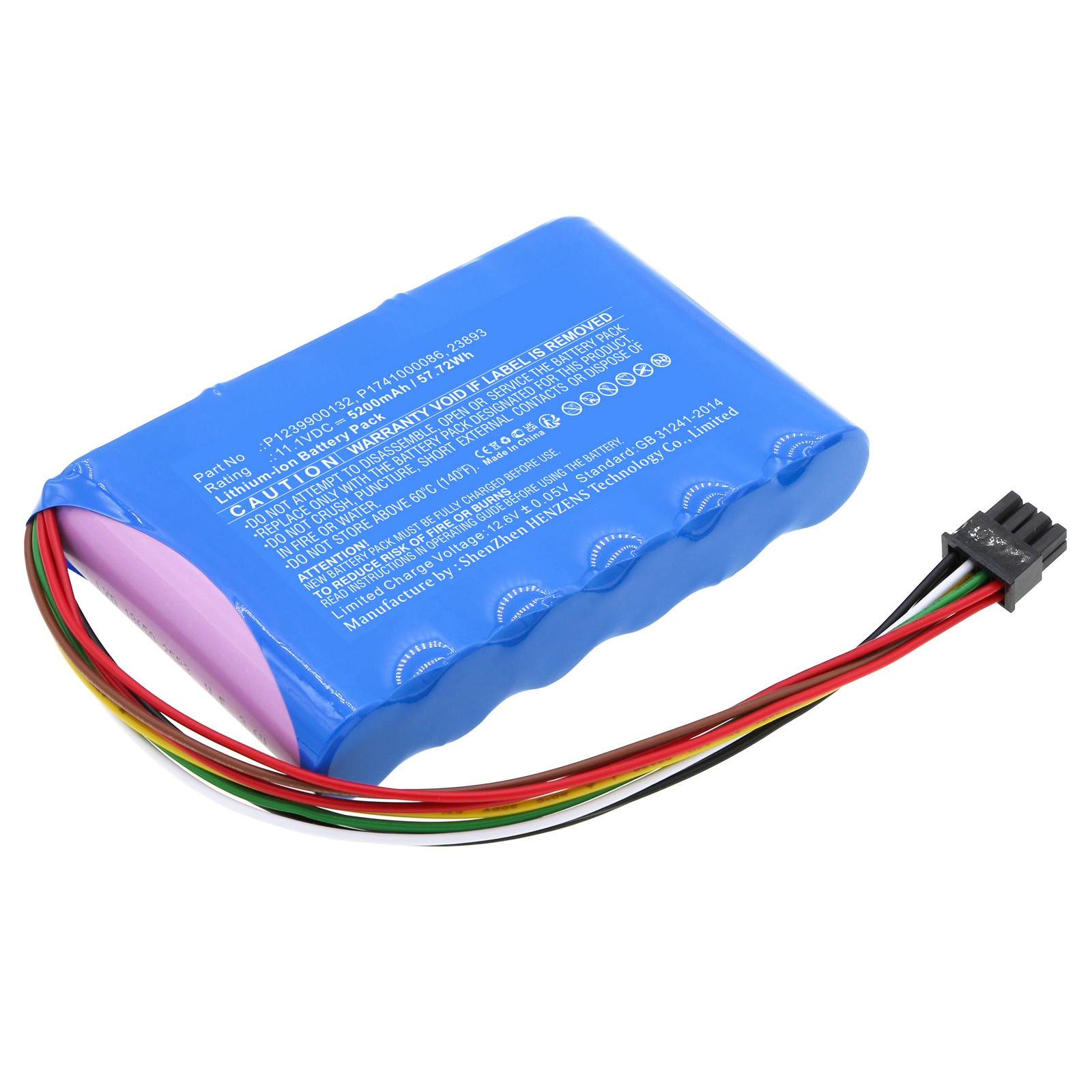 Synergy Digital Medical Battery, Compatible with Masimo P1239900132 Medical Battery (Li-ion, 11.1V, 5200mAh)
