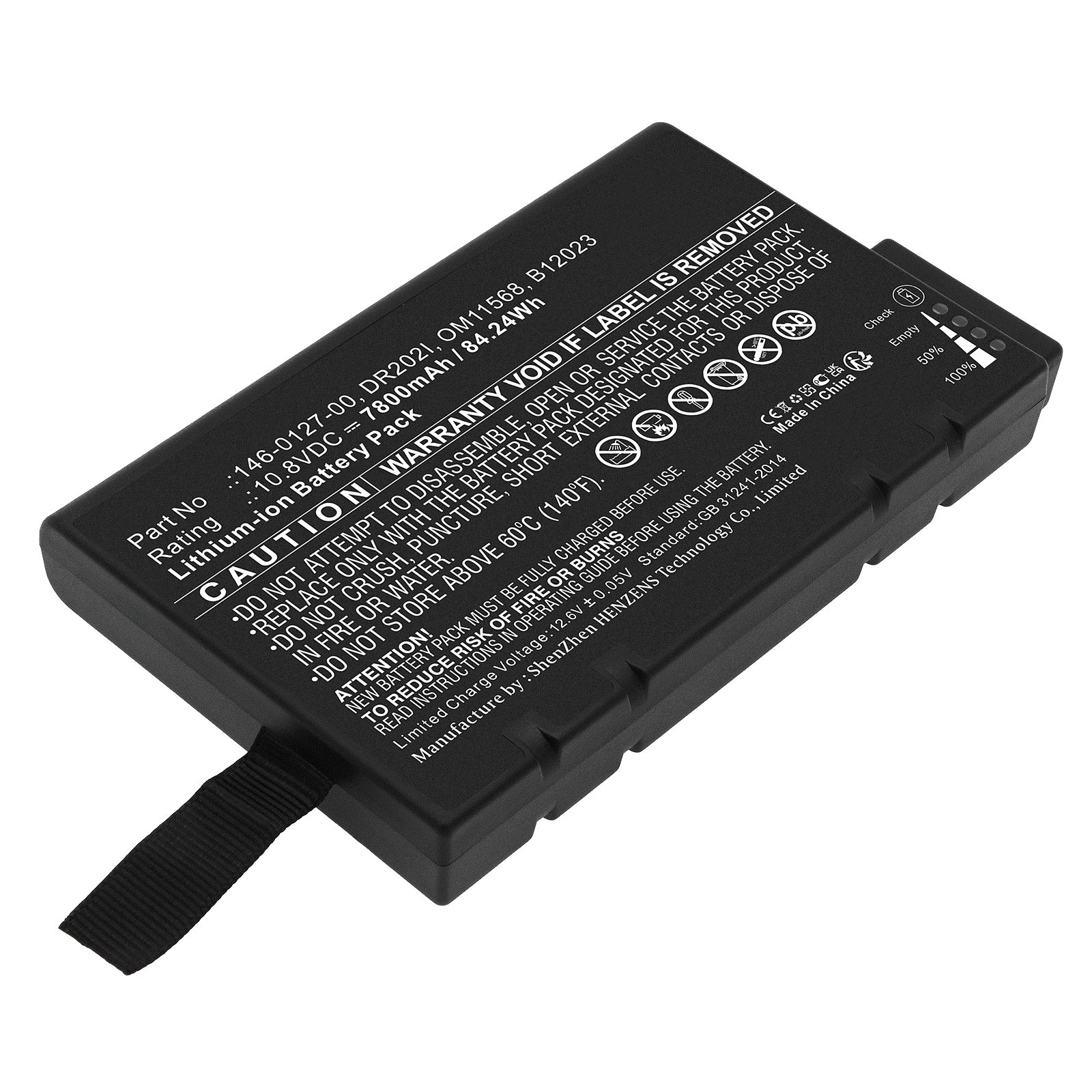 Synergy Digital Medical Battery Compatible with Spacelabs 146-0127-00 Medical Battery (Li-ion, 10.8V, 7800mAh)
