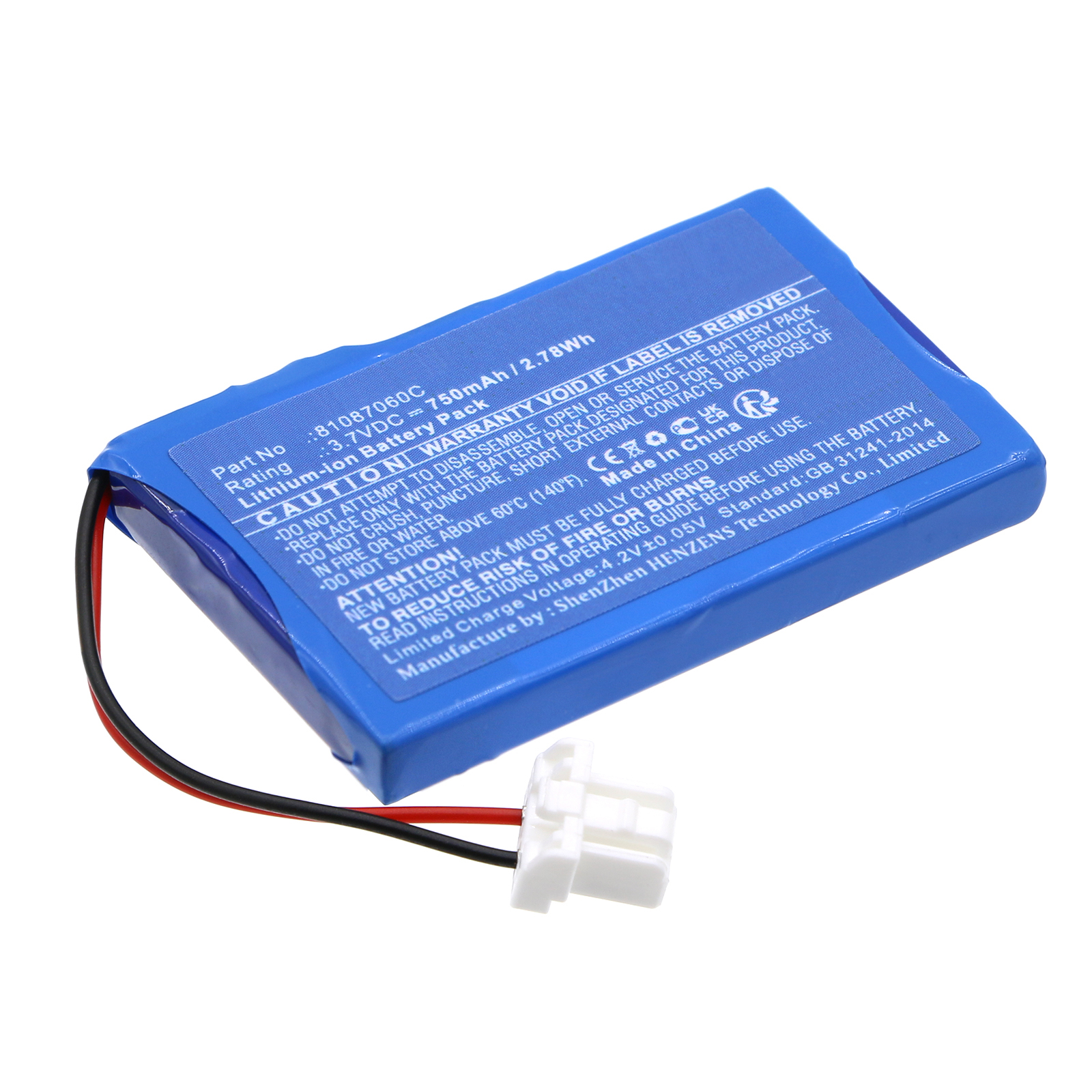 Synergy Digital Medical Battery, Compatible with Exogen 81087060C Medical Battery (Li-ion, 3.7V, 750mAh)