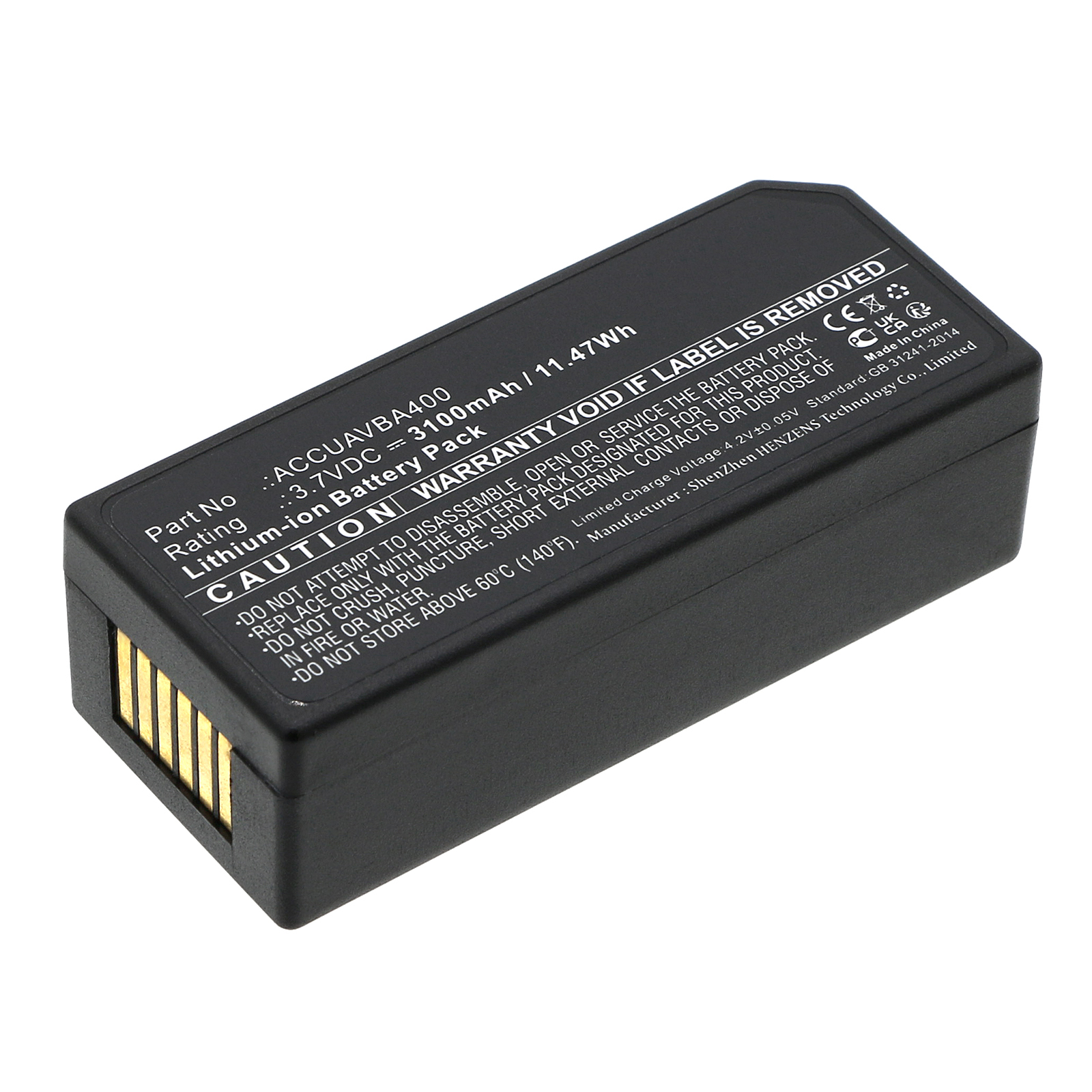 Synergy Digital Medical Battery, Compatible with Veins ACCUAVBA400 Medical Battery (Li-ion, 3.7V, 3100mAh)