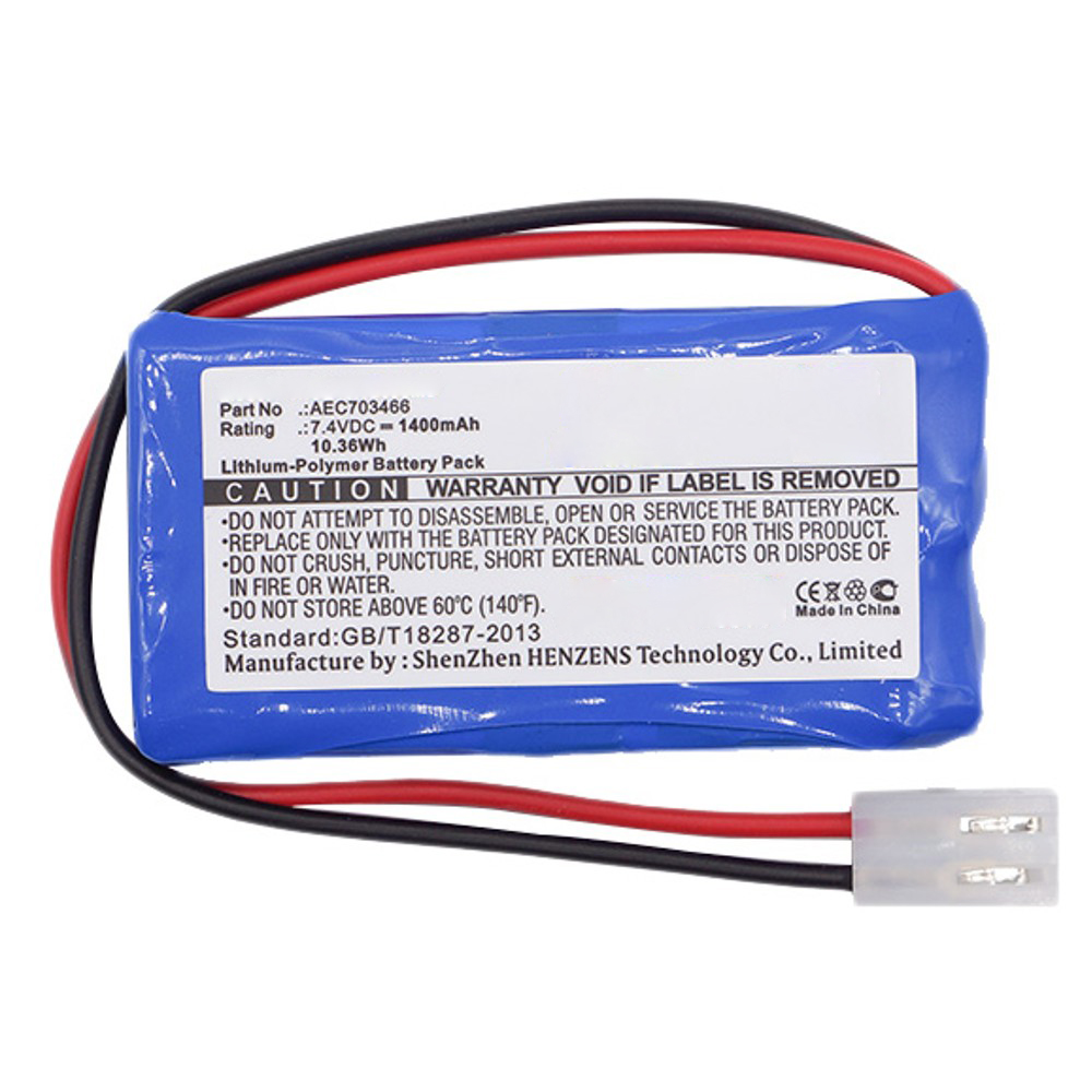 Synergy Digital Medical Battery, Compatible with Shenke AEC703466 Medical Battery (Li-Pol, 7.4V, 1400mAh)